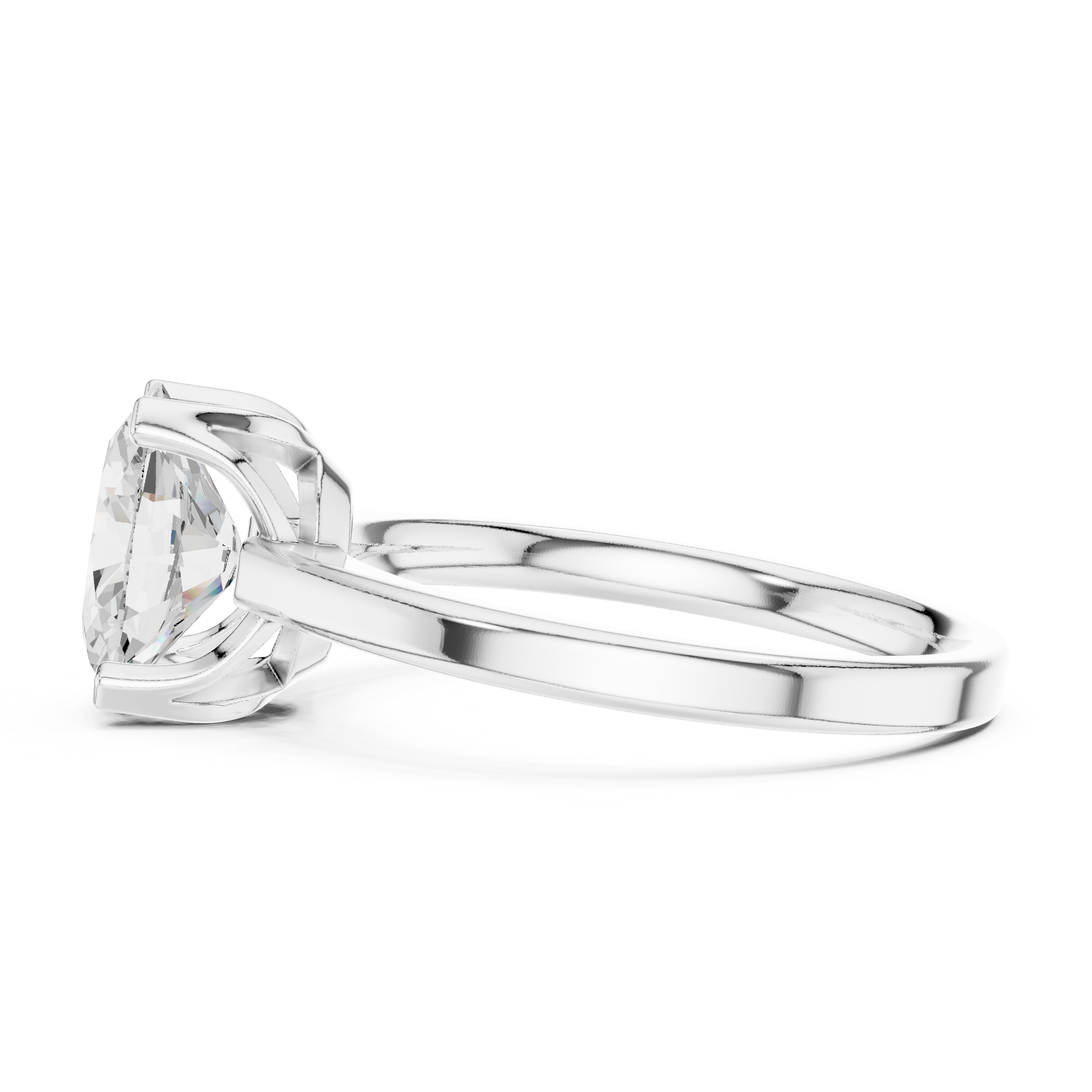 Oval Solitaire Engagement Ring with Classic Four-Prong Setting