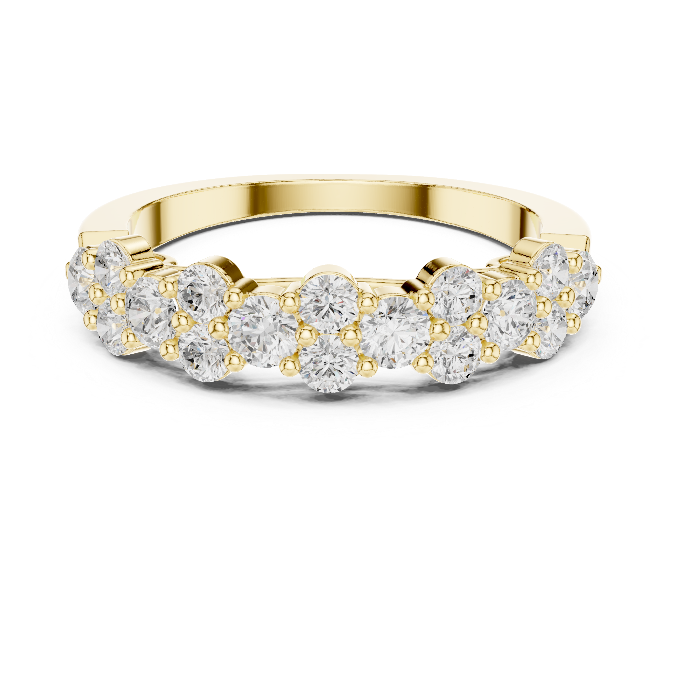 Diamond Cluster Half Eternity Ring