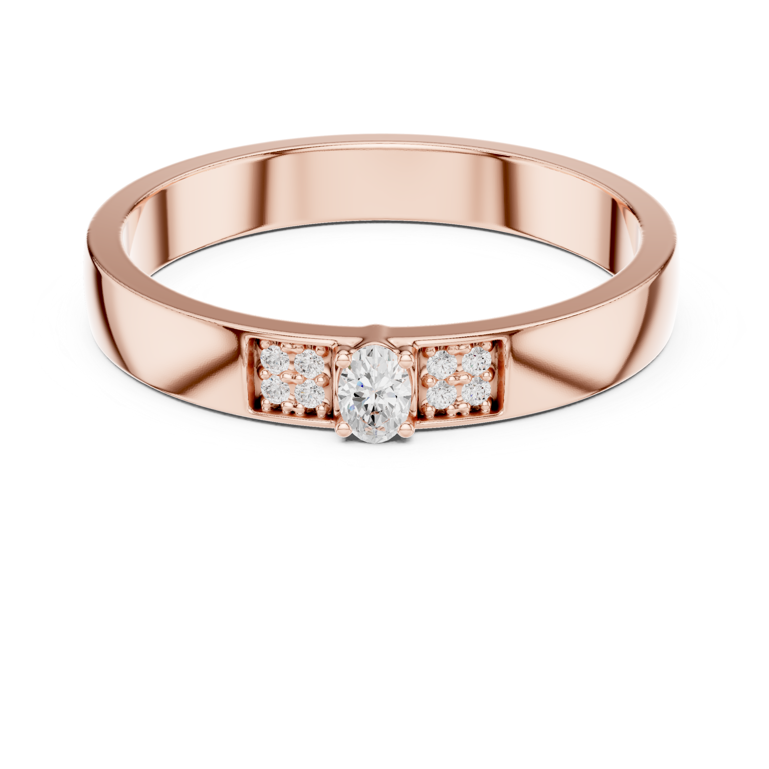 Minimalist Oval Diamond Engagement Ring