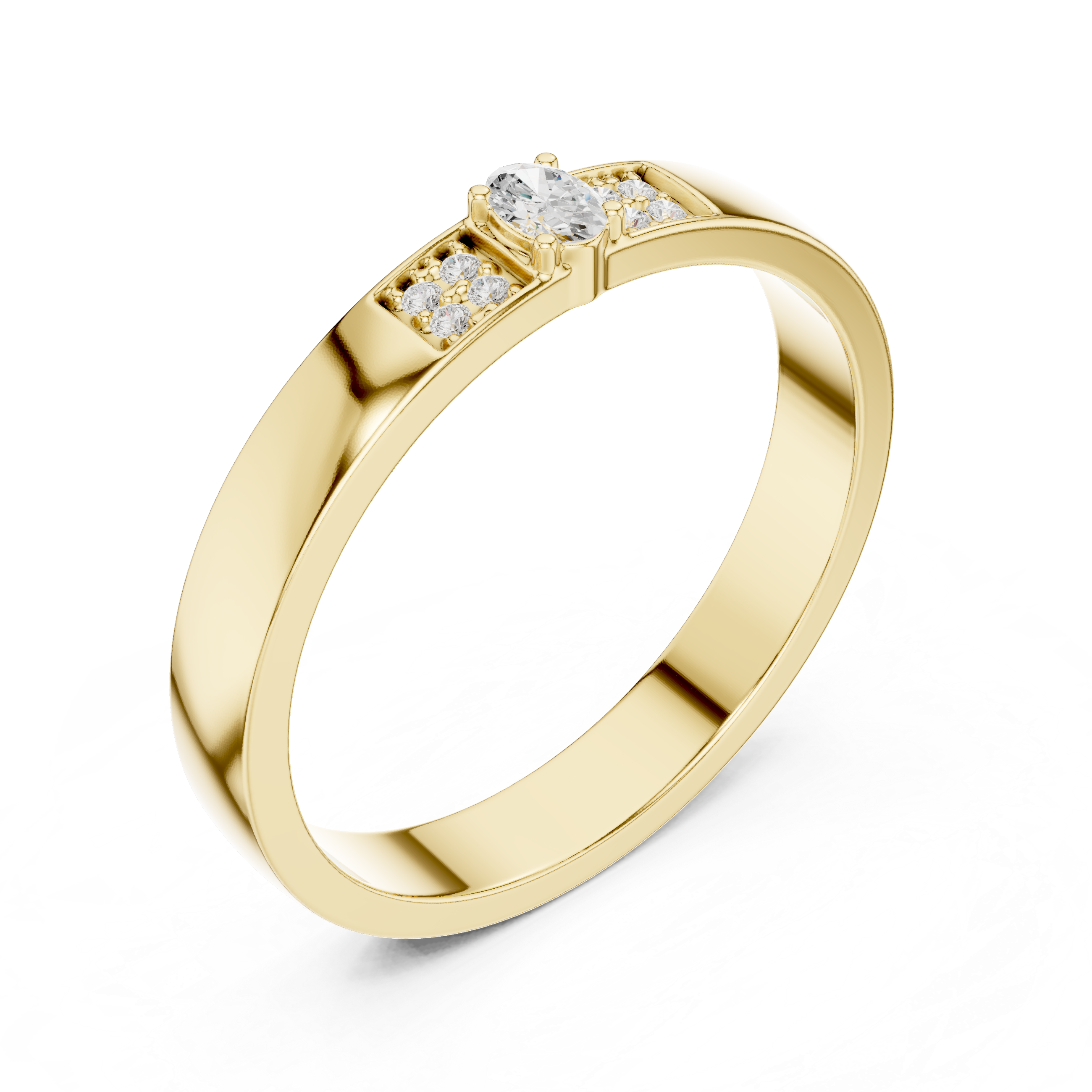 Minimalist Oval Diamond Engagement Ring