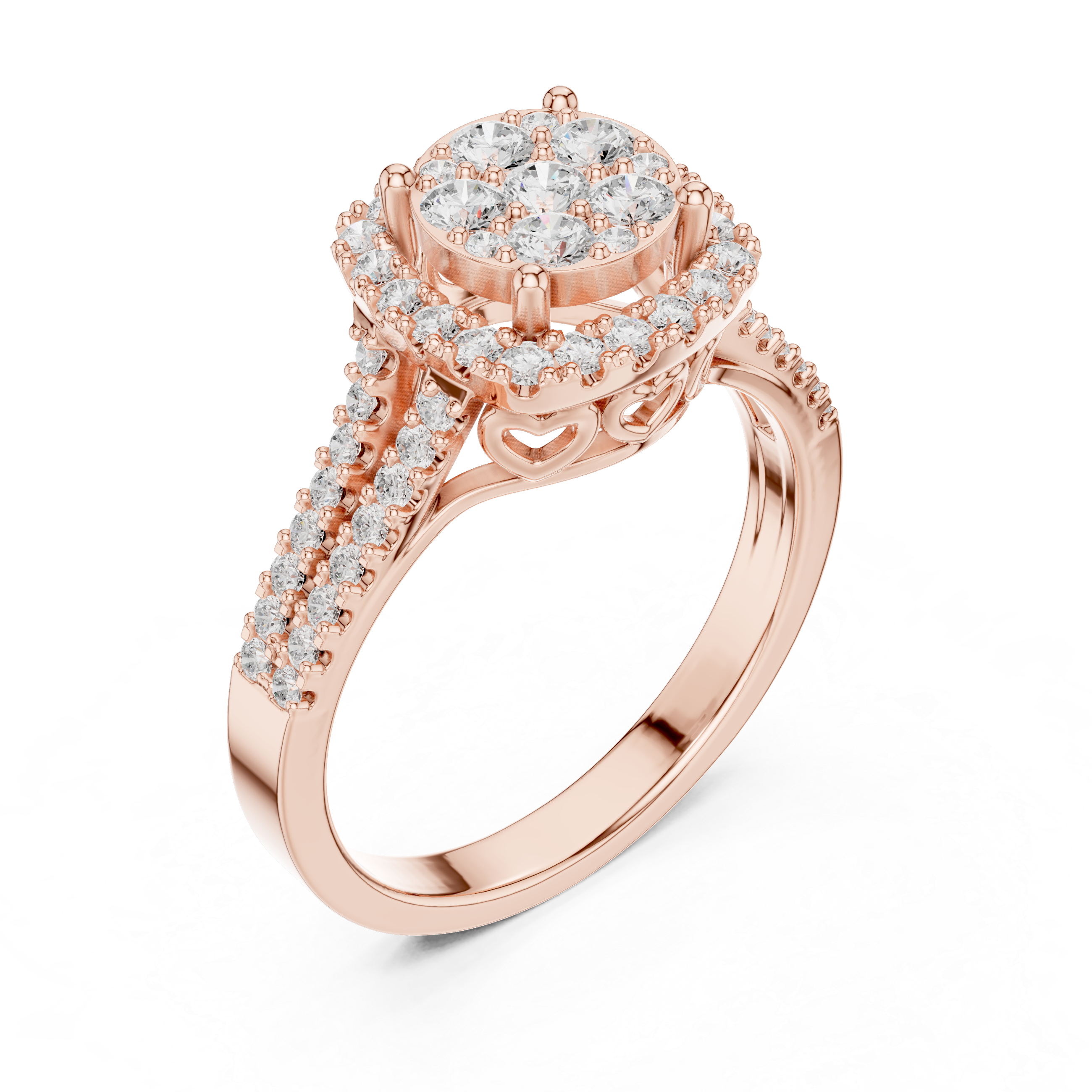 Round Halo Diamond Engagement Ring
