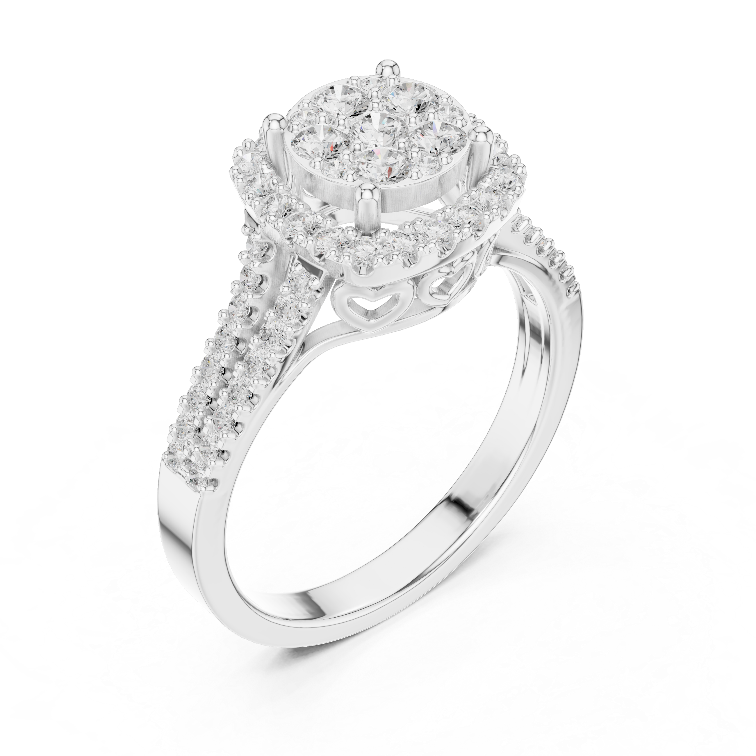 Round Halo Diamond Engagement Ring