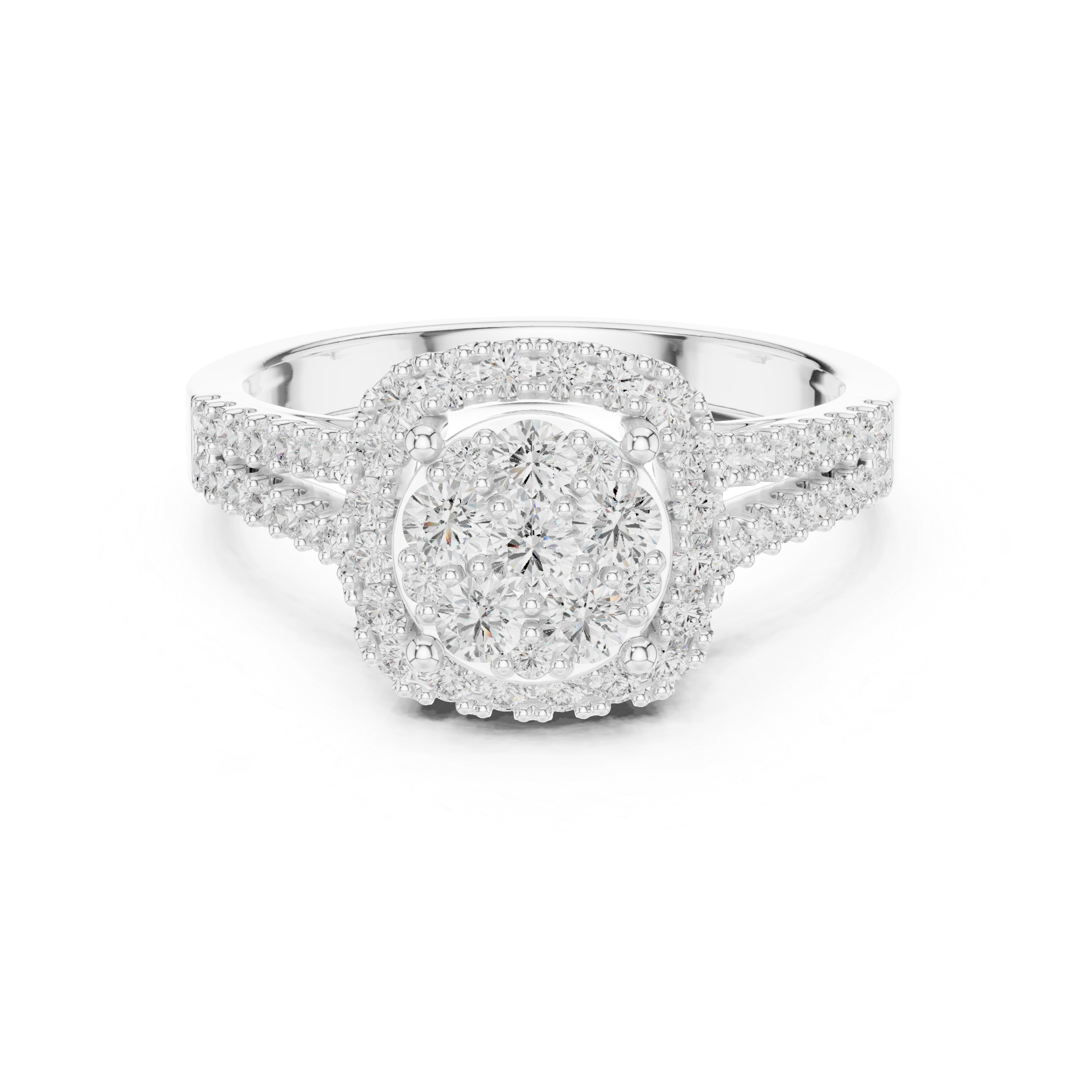 Round Halo Diamond Engagement Ring