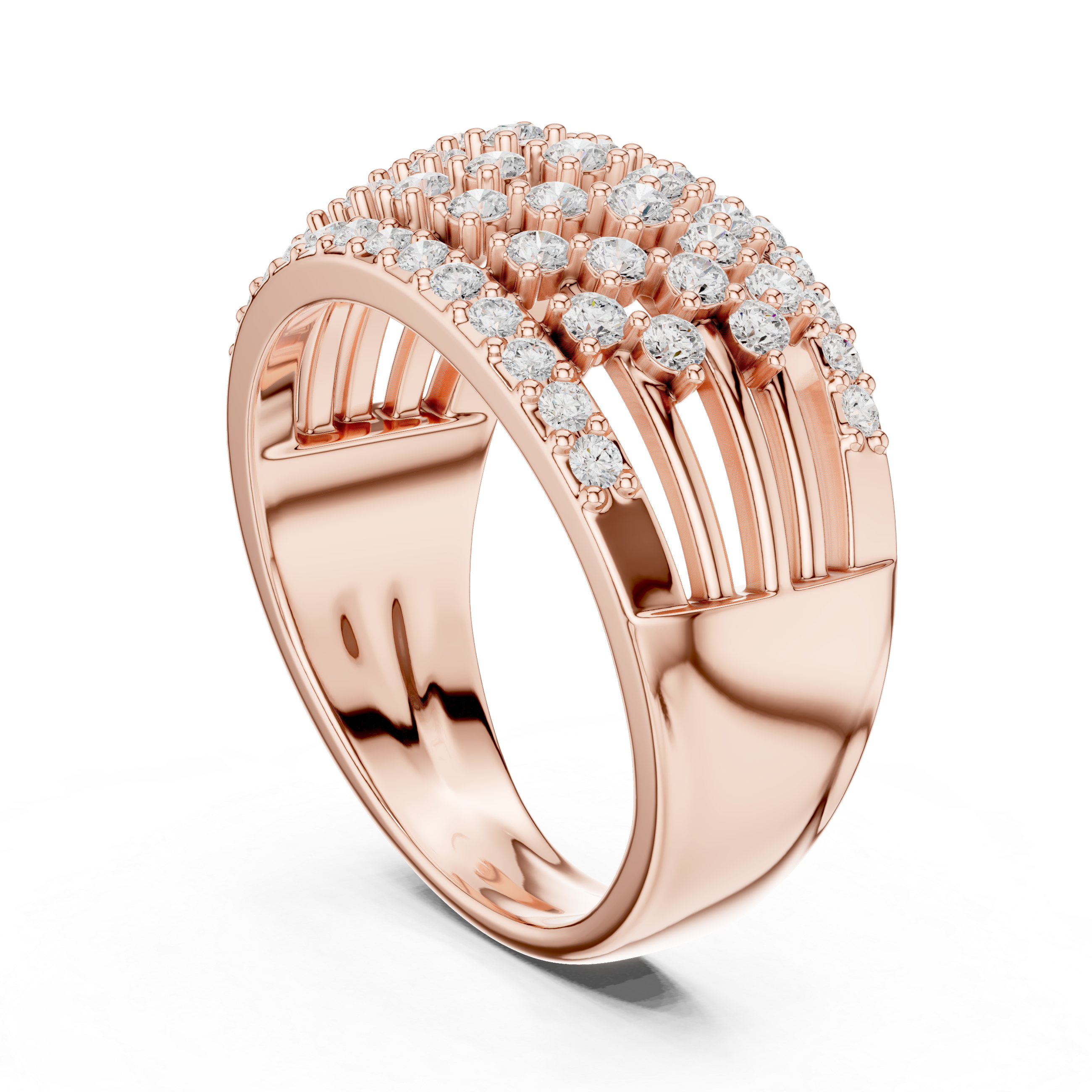 Multi-Row Diamond Statement Ring