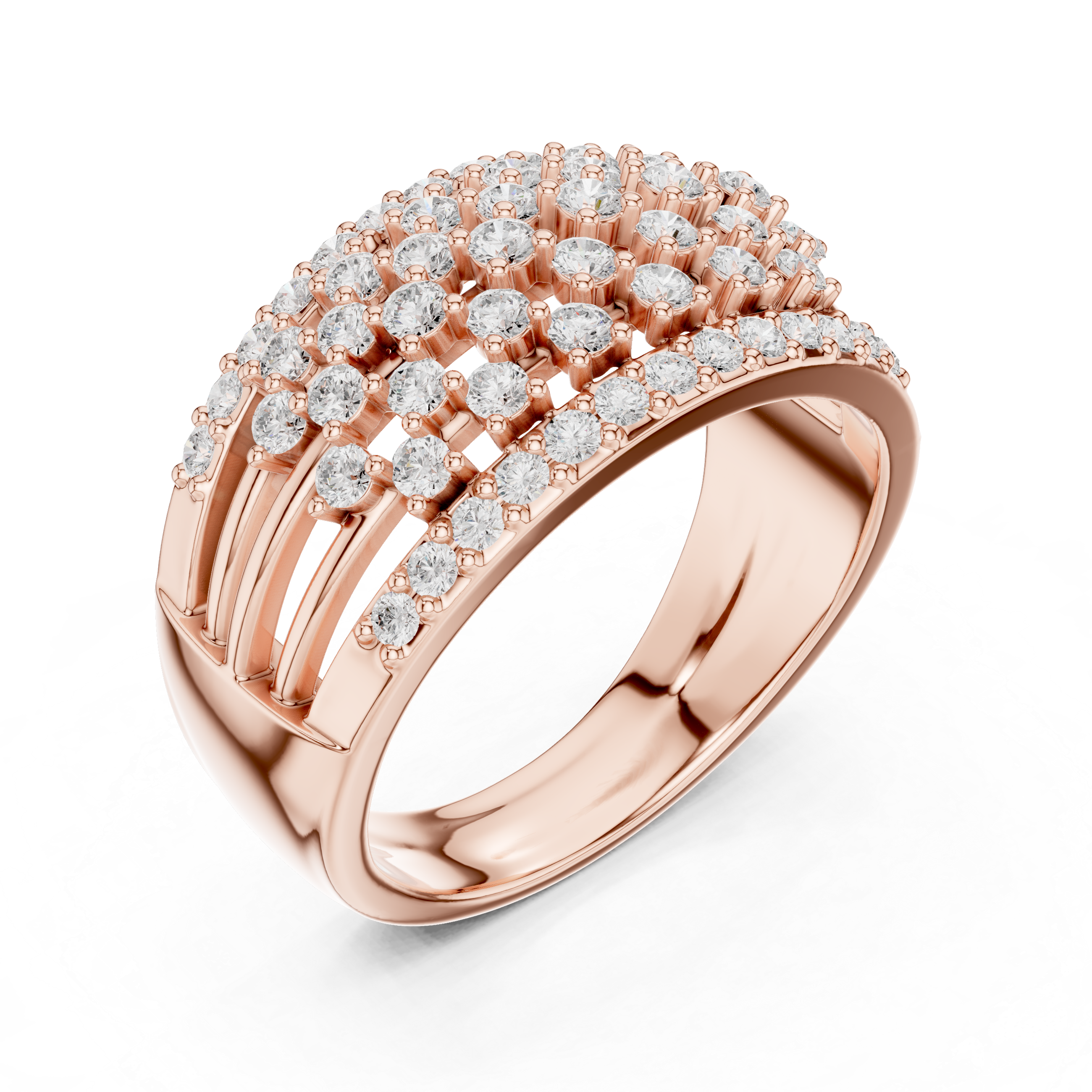 Multi-Row Diamond Statement Ring