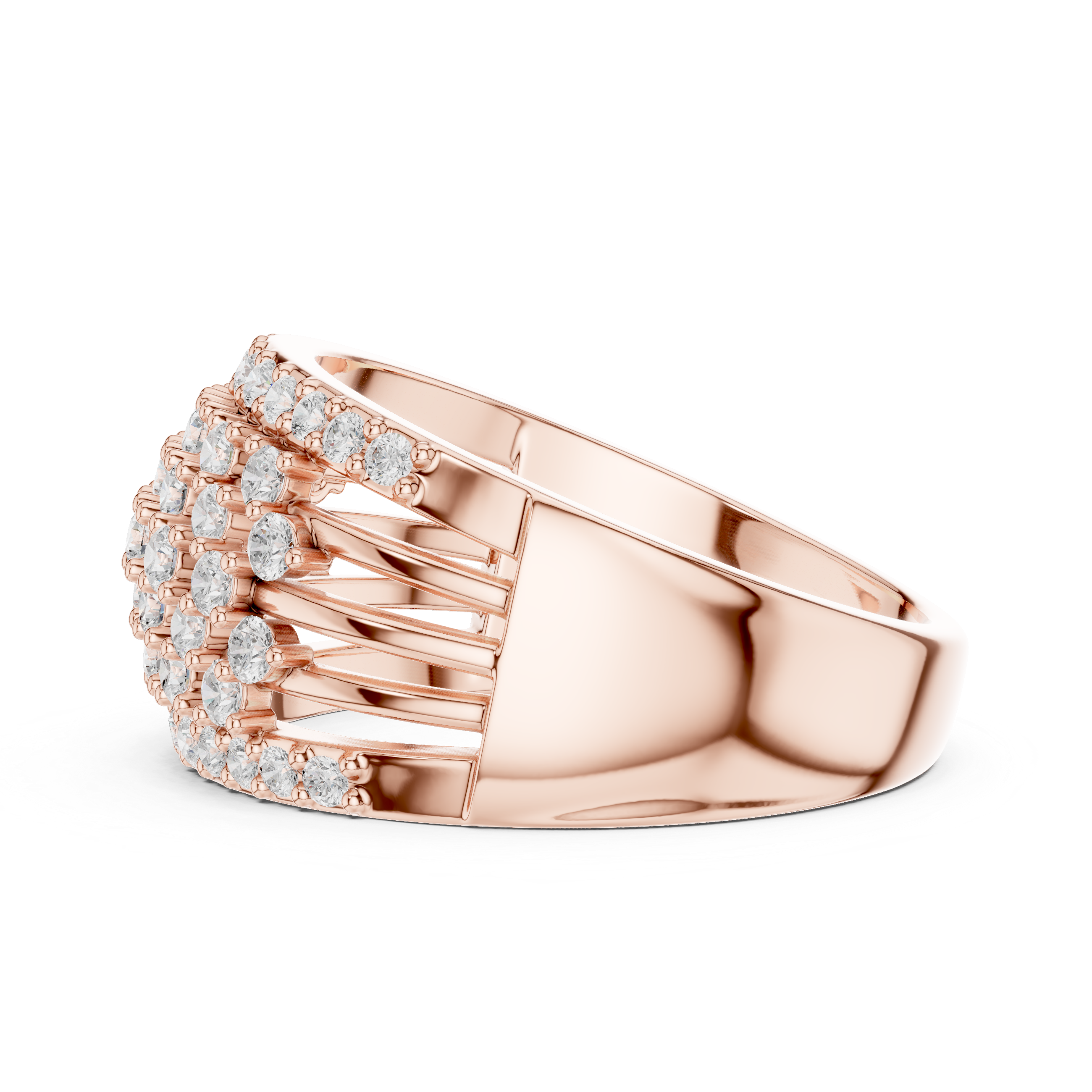 Multi-Row Diamond Statement Ring