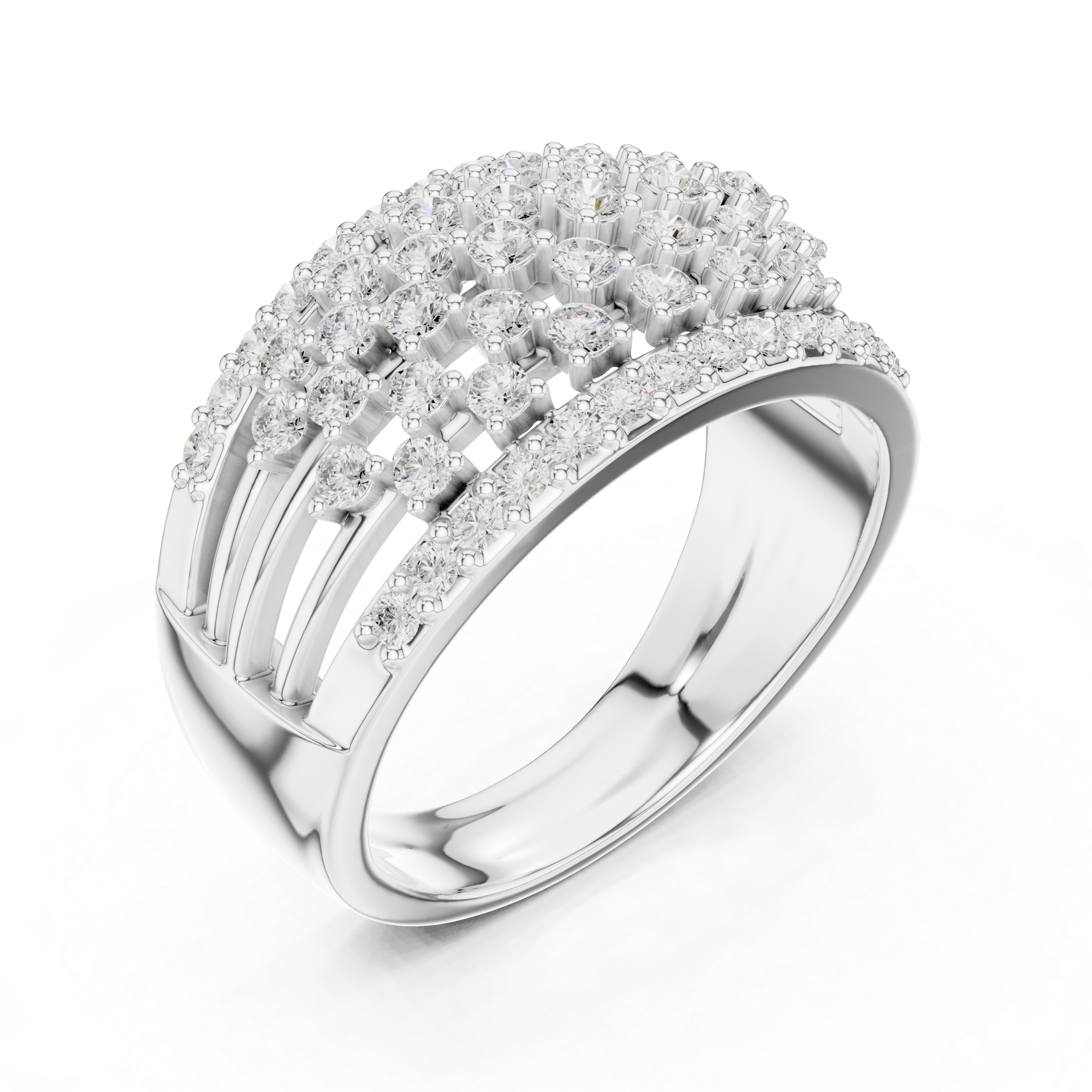 Multi-Row Diamond Statement Ring