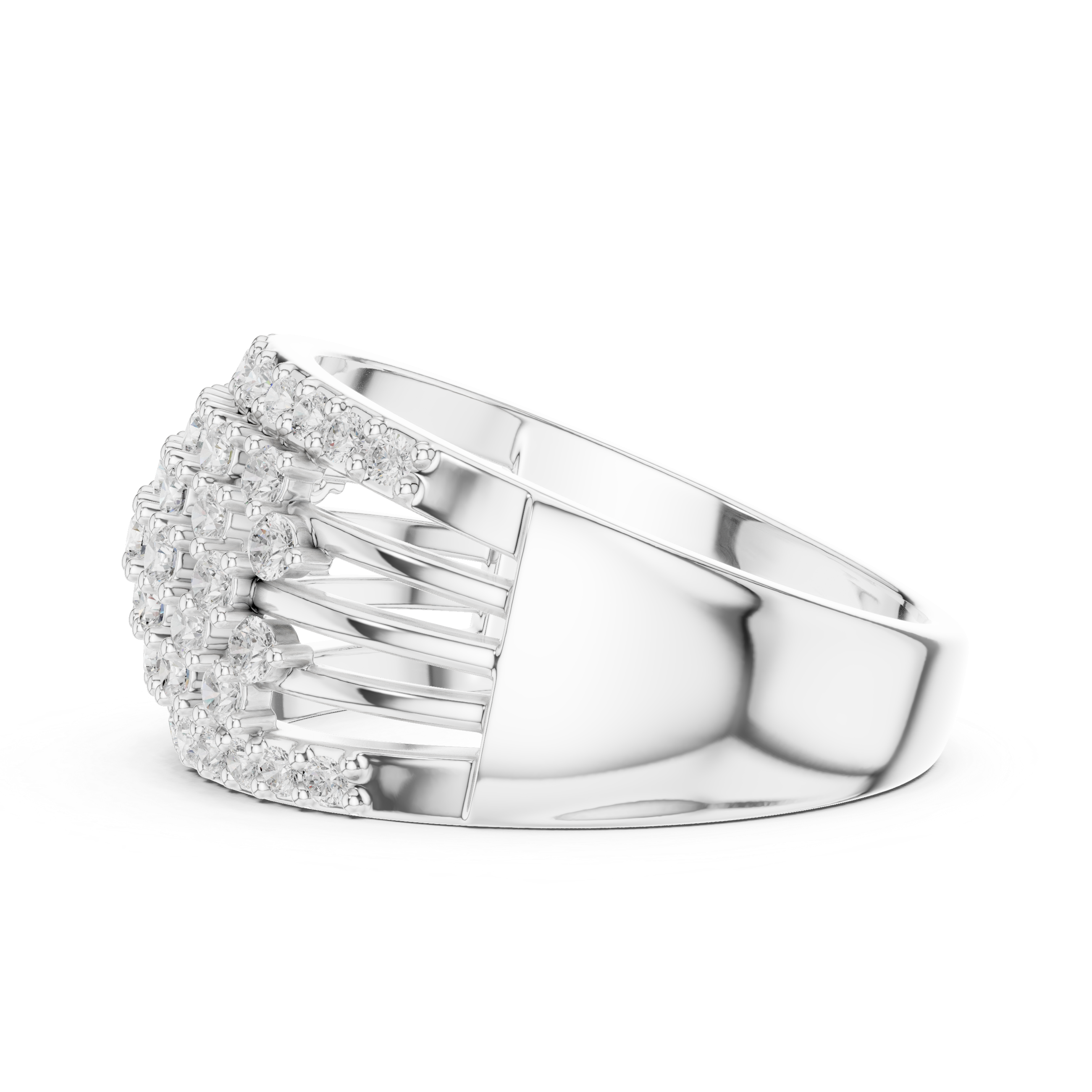 Multi-Row Diamond Statement Ring