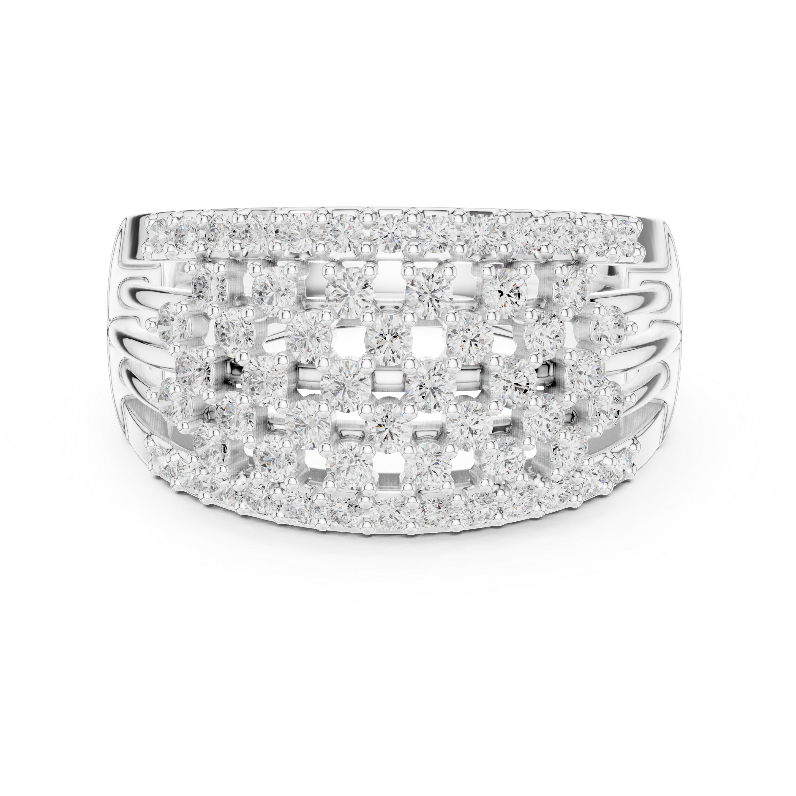 Multi-Row Diamond Statement Ring
