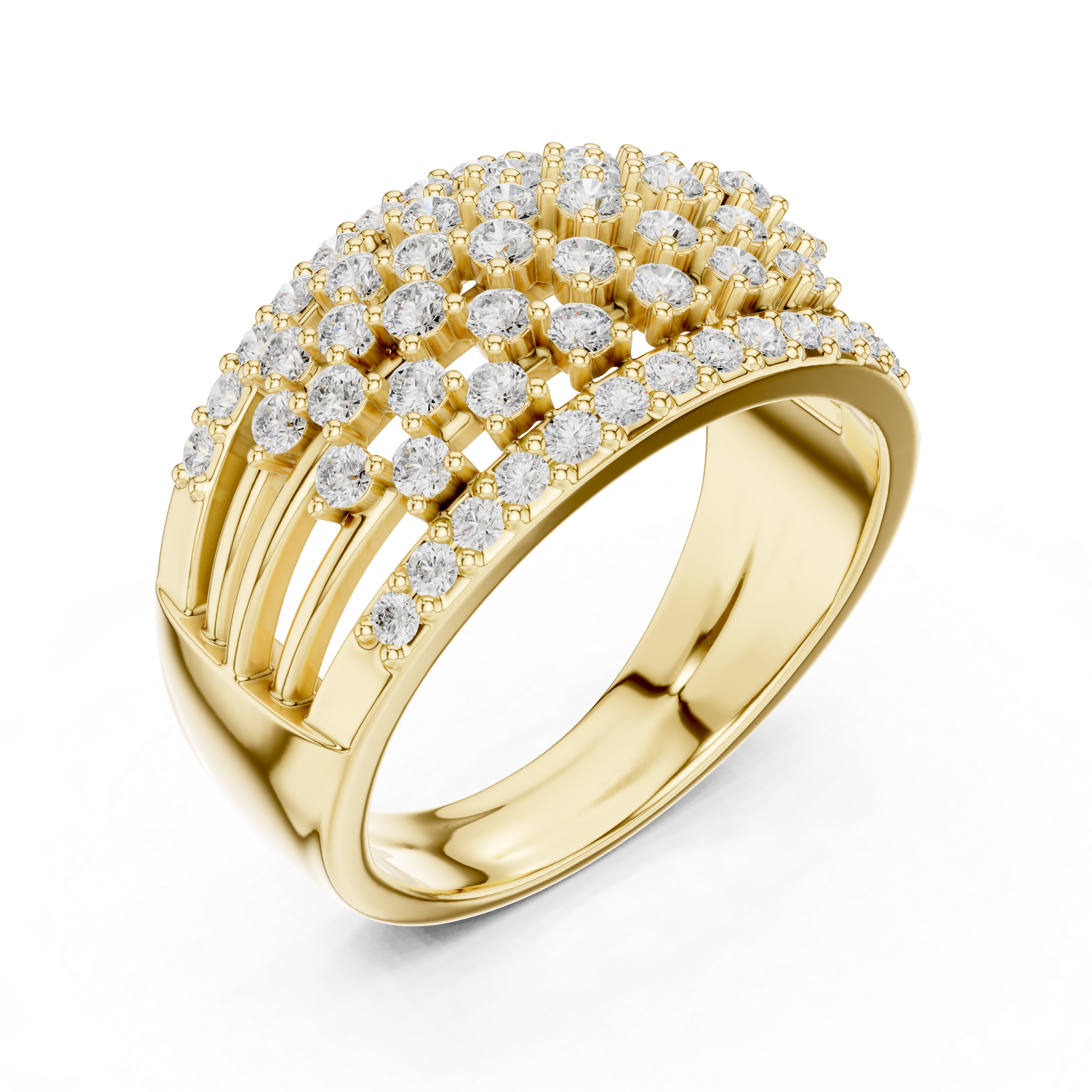 Multi-Row Diamond Statement Ring