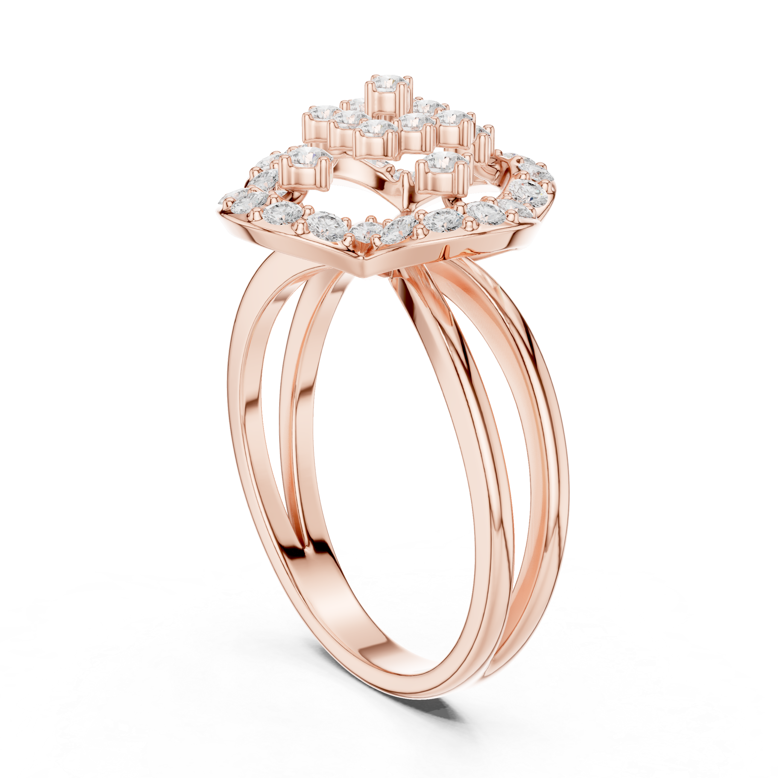 Clover Halo Diamond Ring
