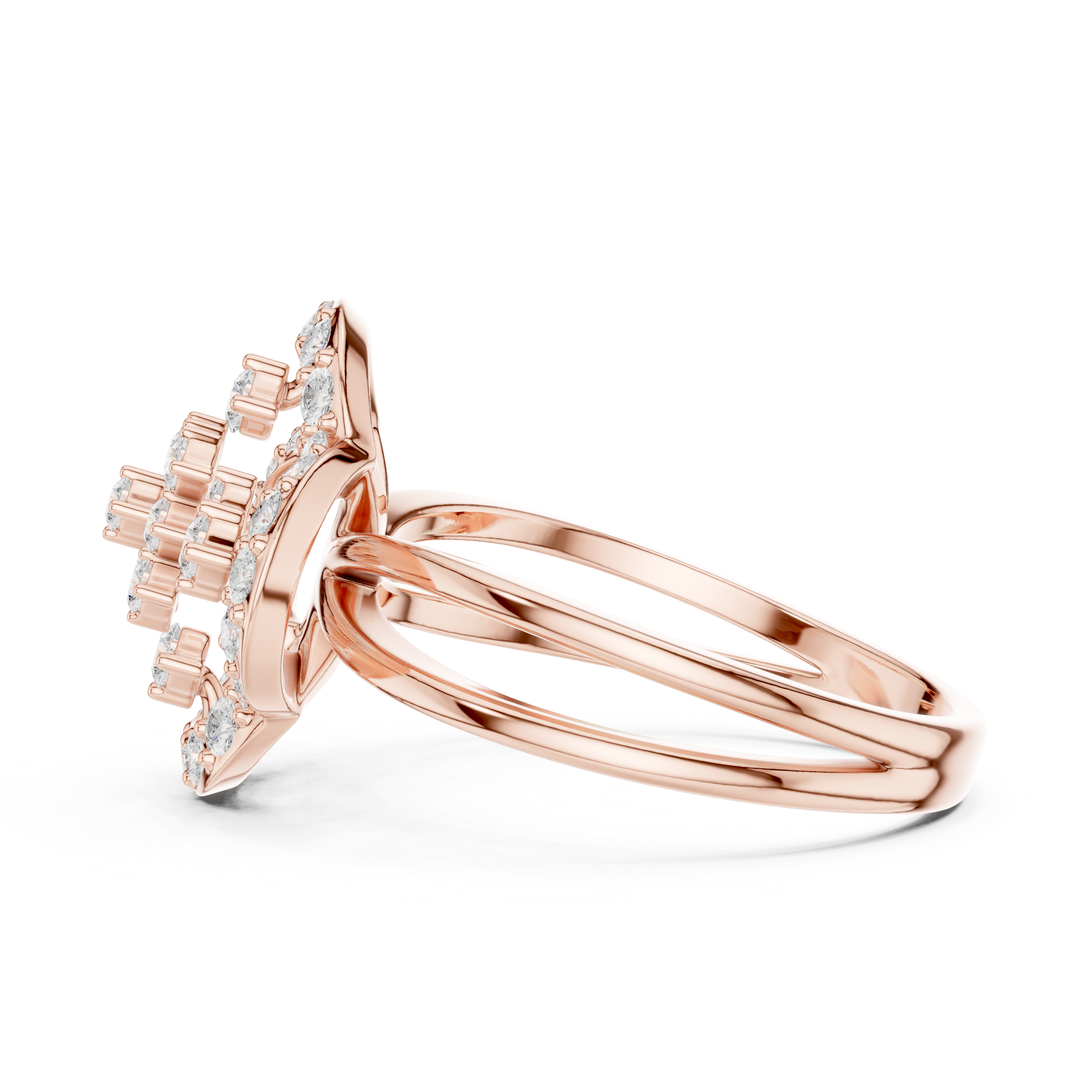 Clover Halo Diamond Ring