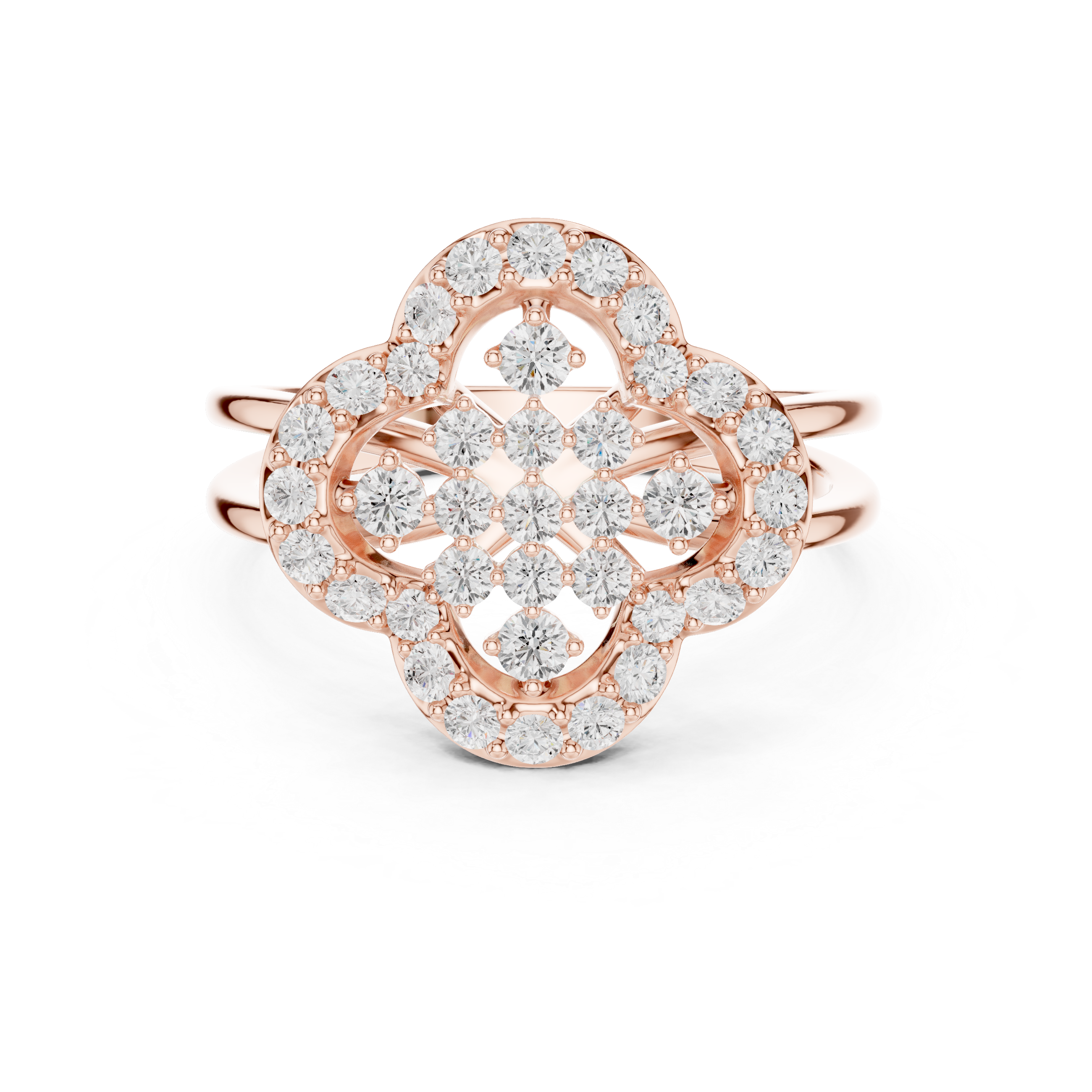 Clover Halo Diamond Ring