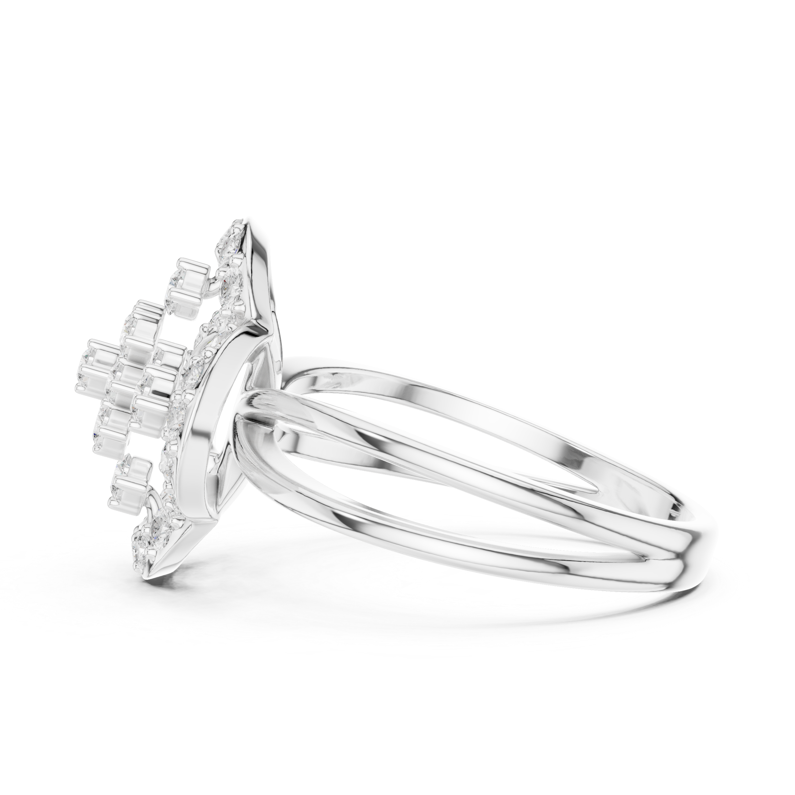 Clover Halo Diamond Ring