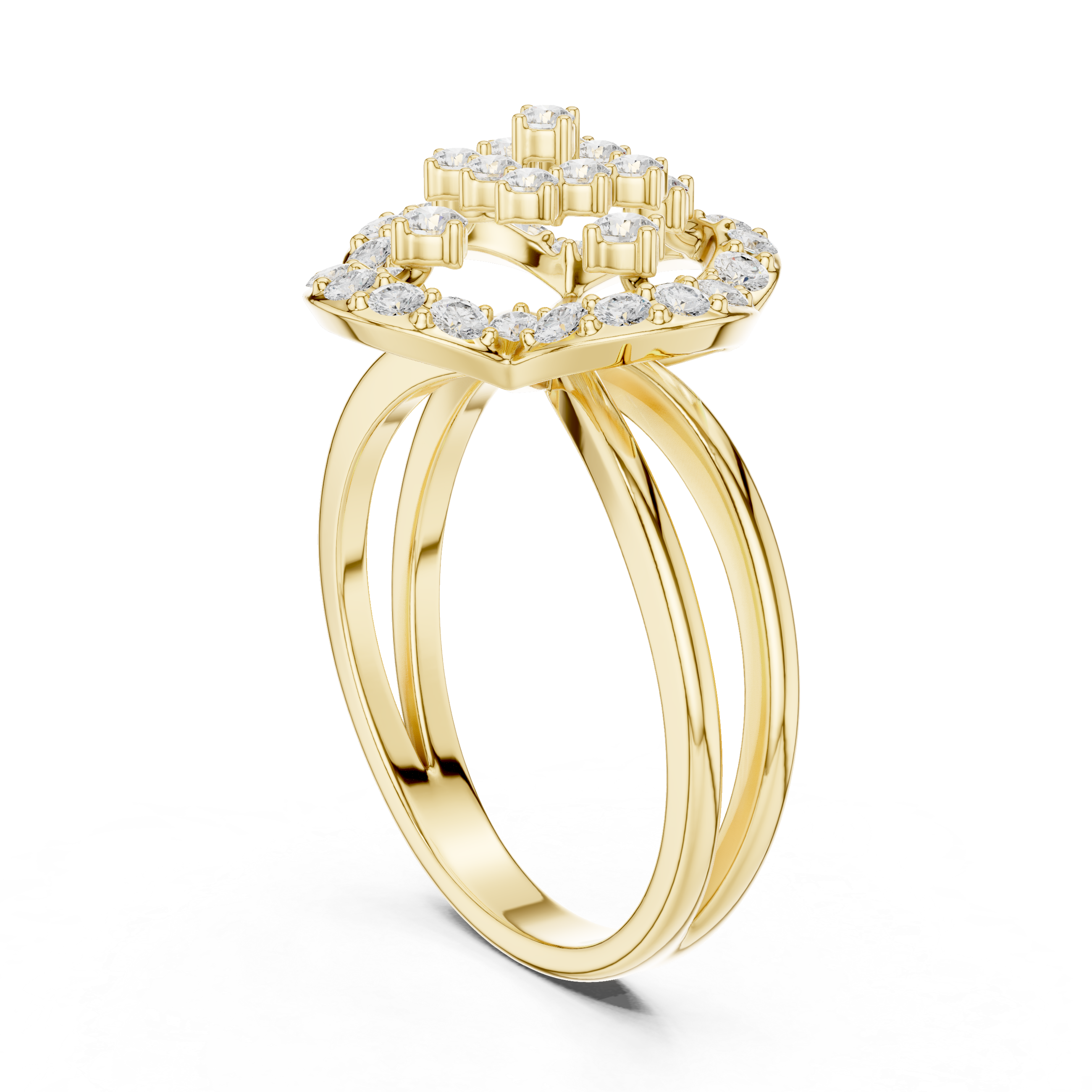 Clover Halo Diamond Ring