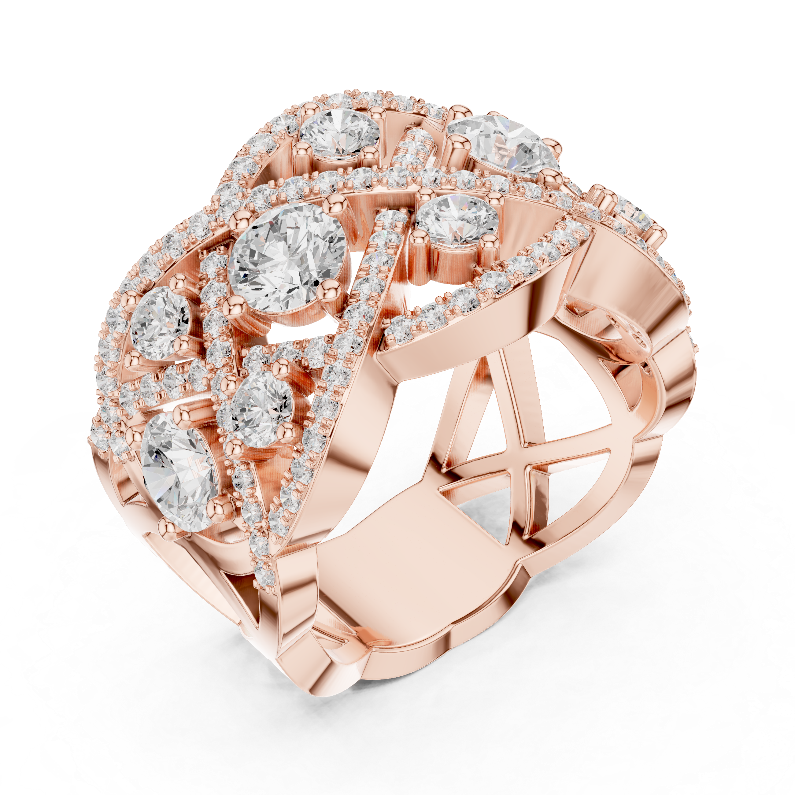 Infinity Halo Diamond Statement Ring