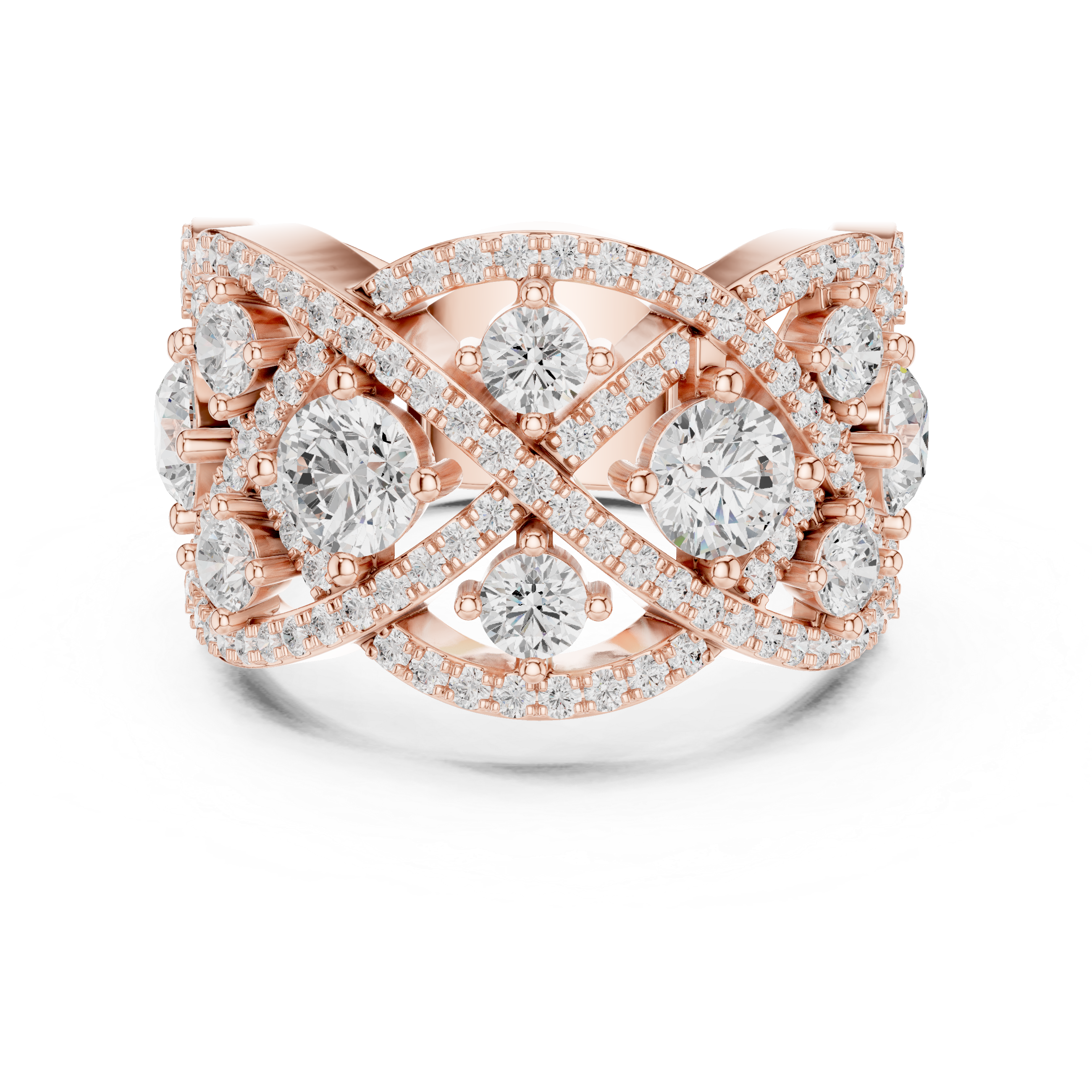 Infinity Halo Diamond Statement Ring