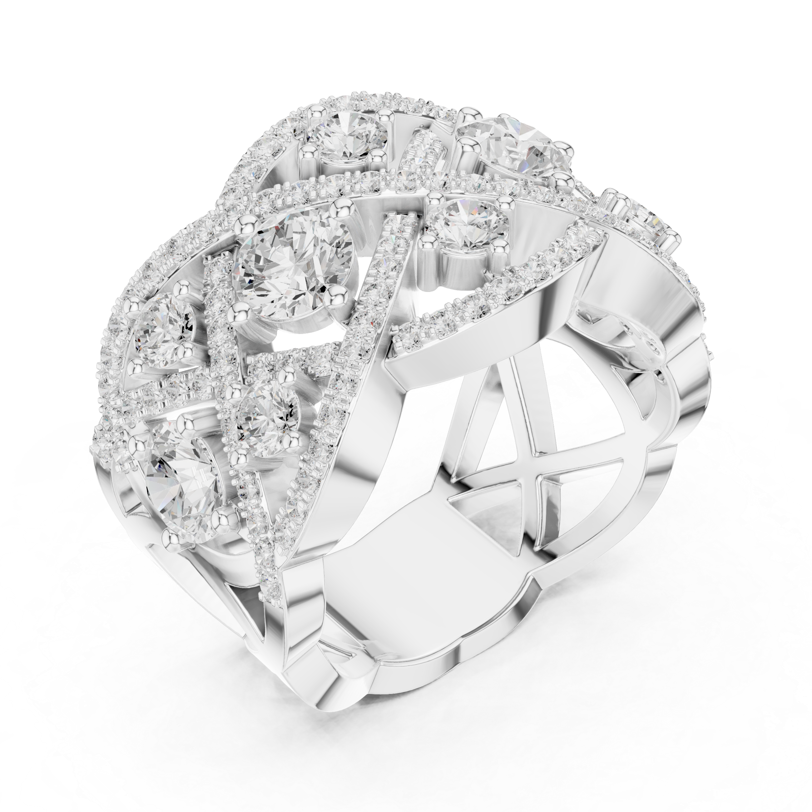 Infinity Halo Diamond Statement Ring