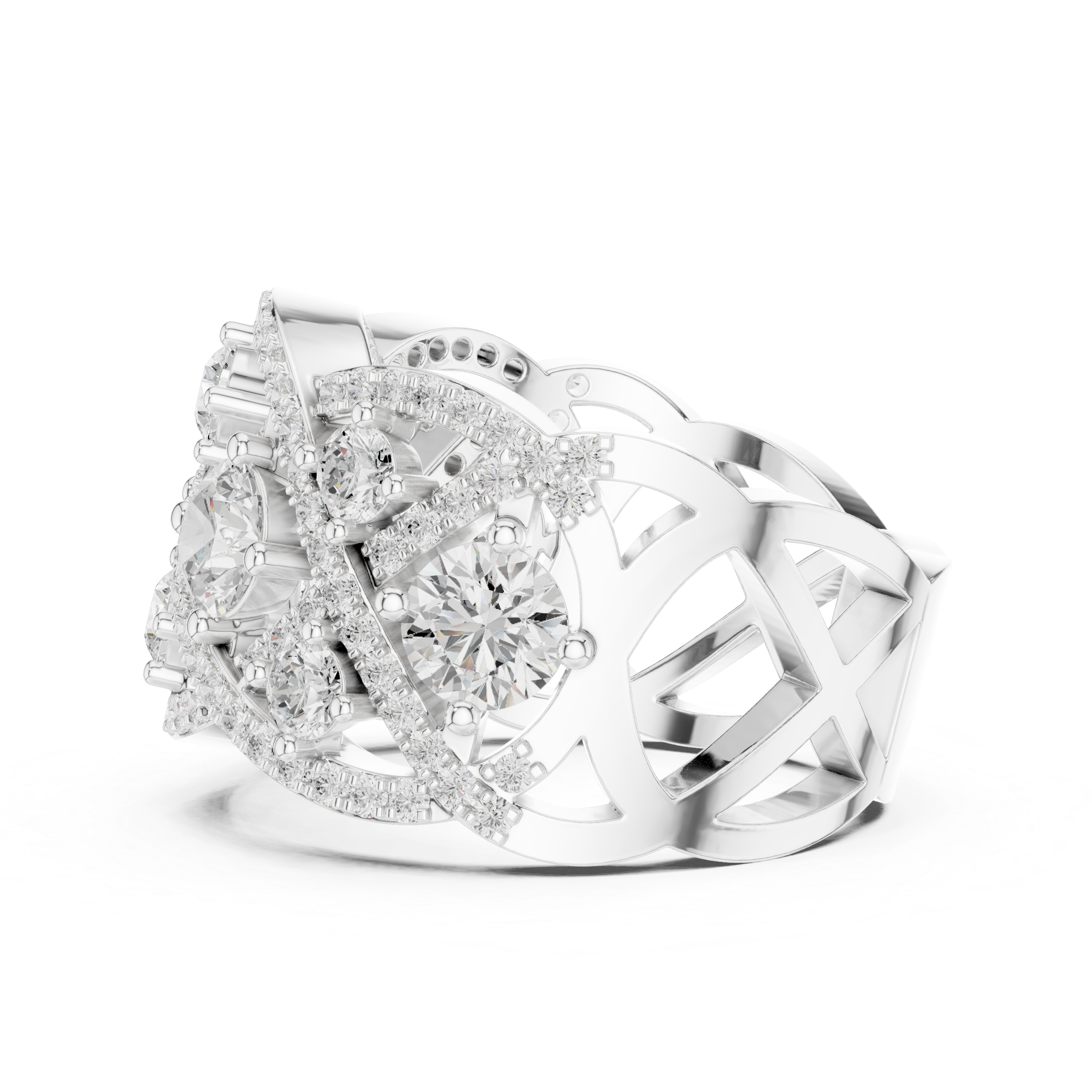 Infinity Halo Diamond Statement Ring