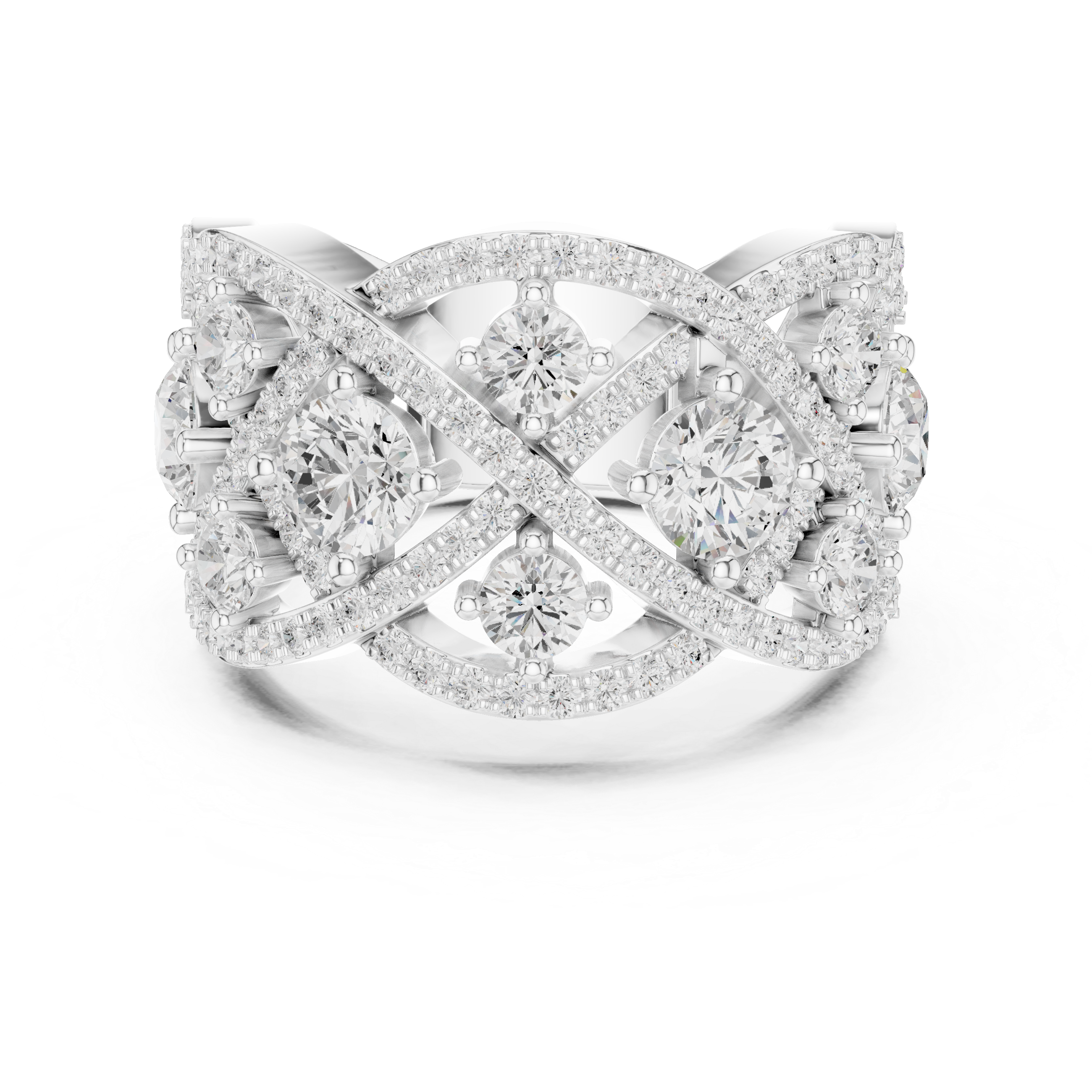 Infinity Halo Diamond Statement Ring