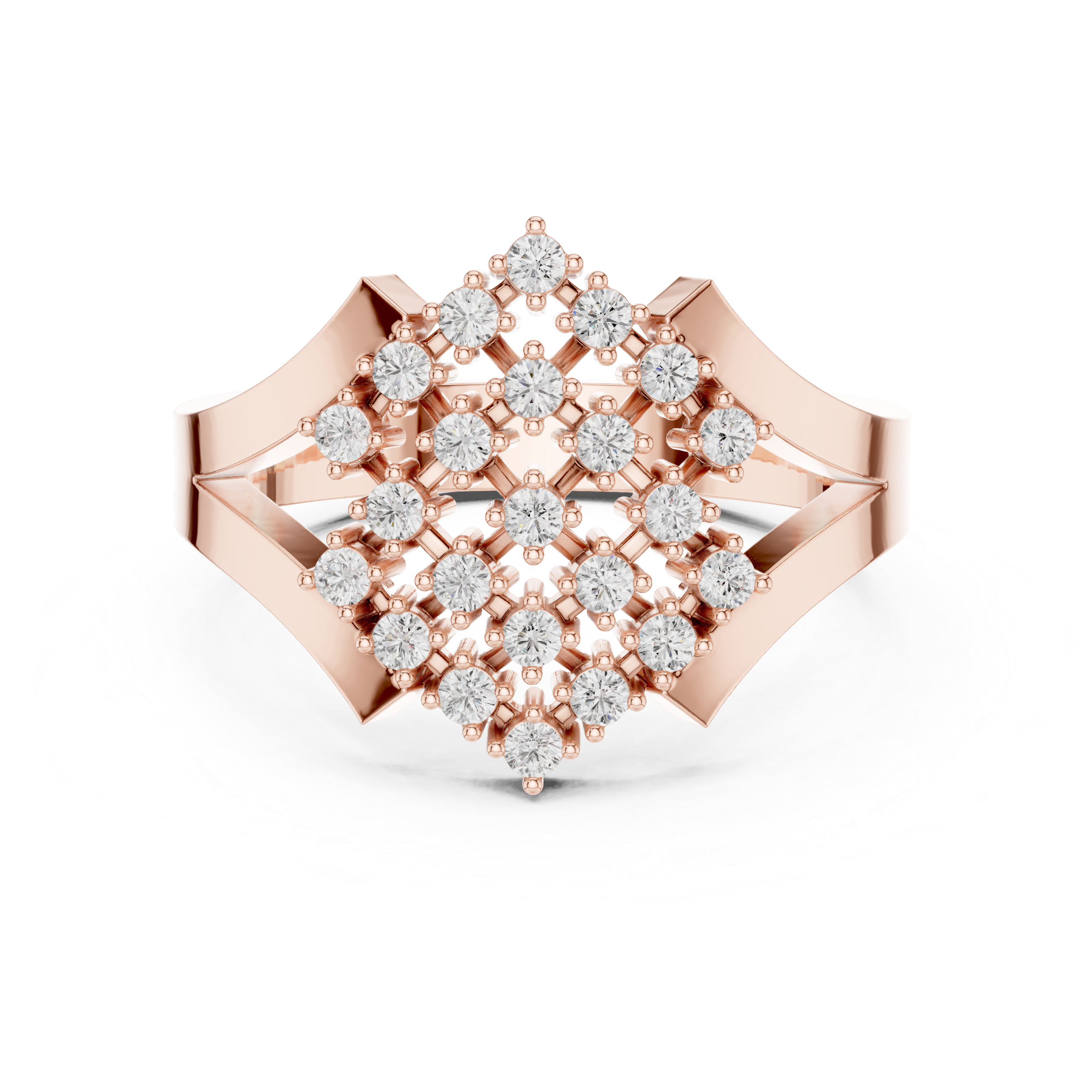 Diamond Cluster Cocktail Statement Ring