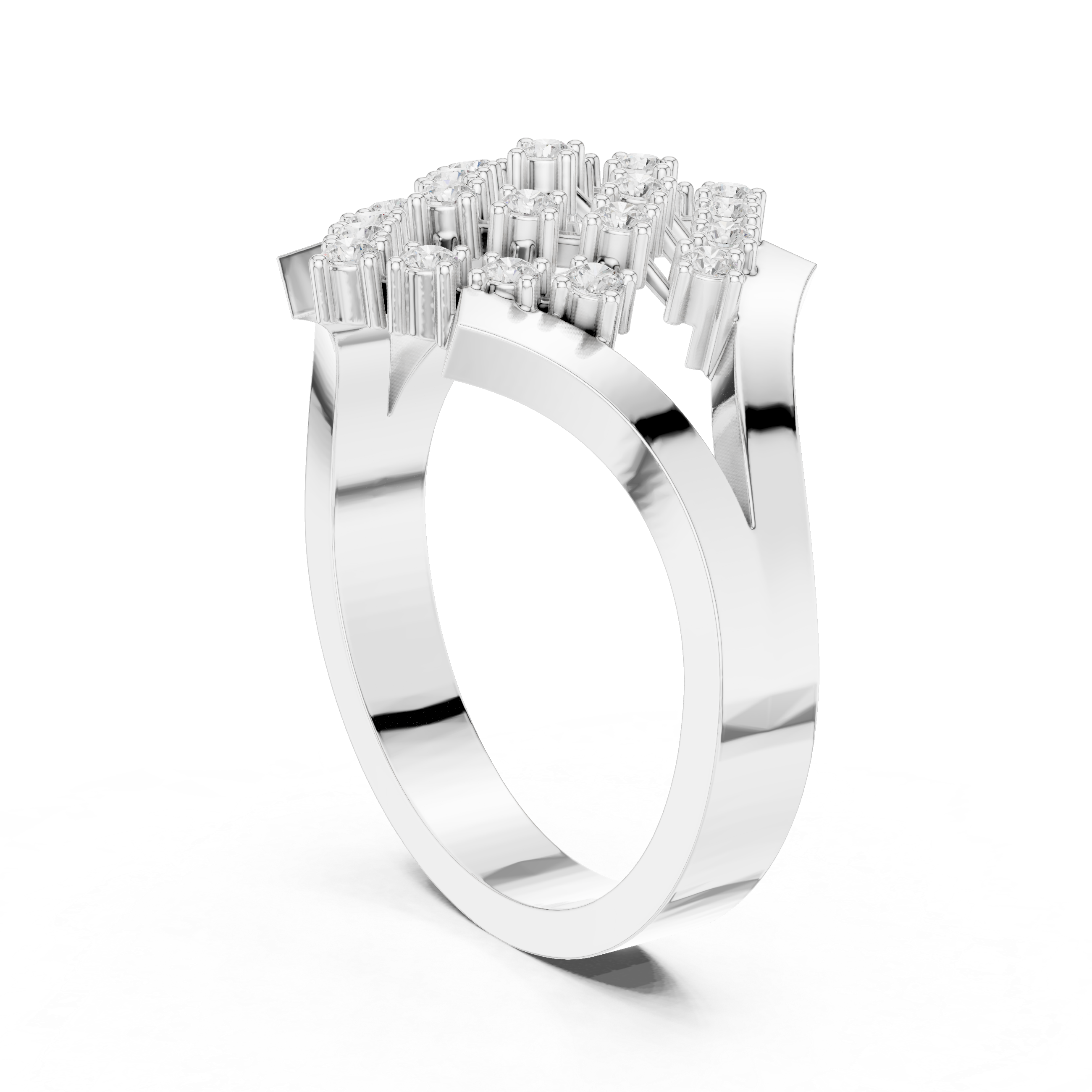 Diamond Cluster Cocktail Statement Ring