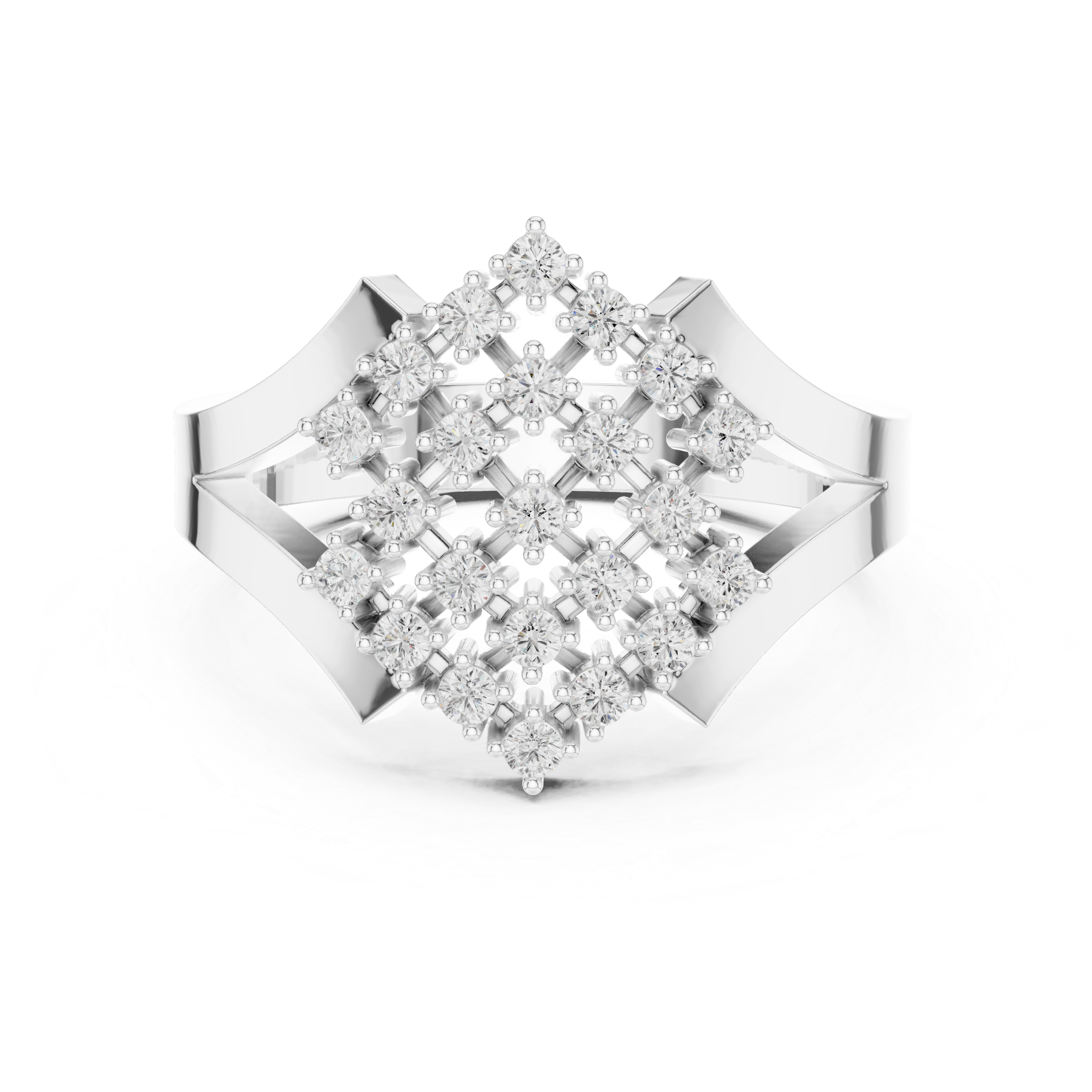 Diamond Cluster Cocktail Statement Ring
