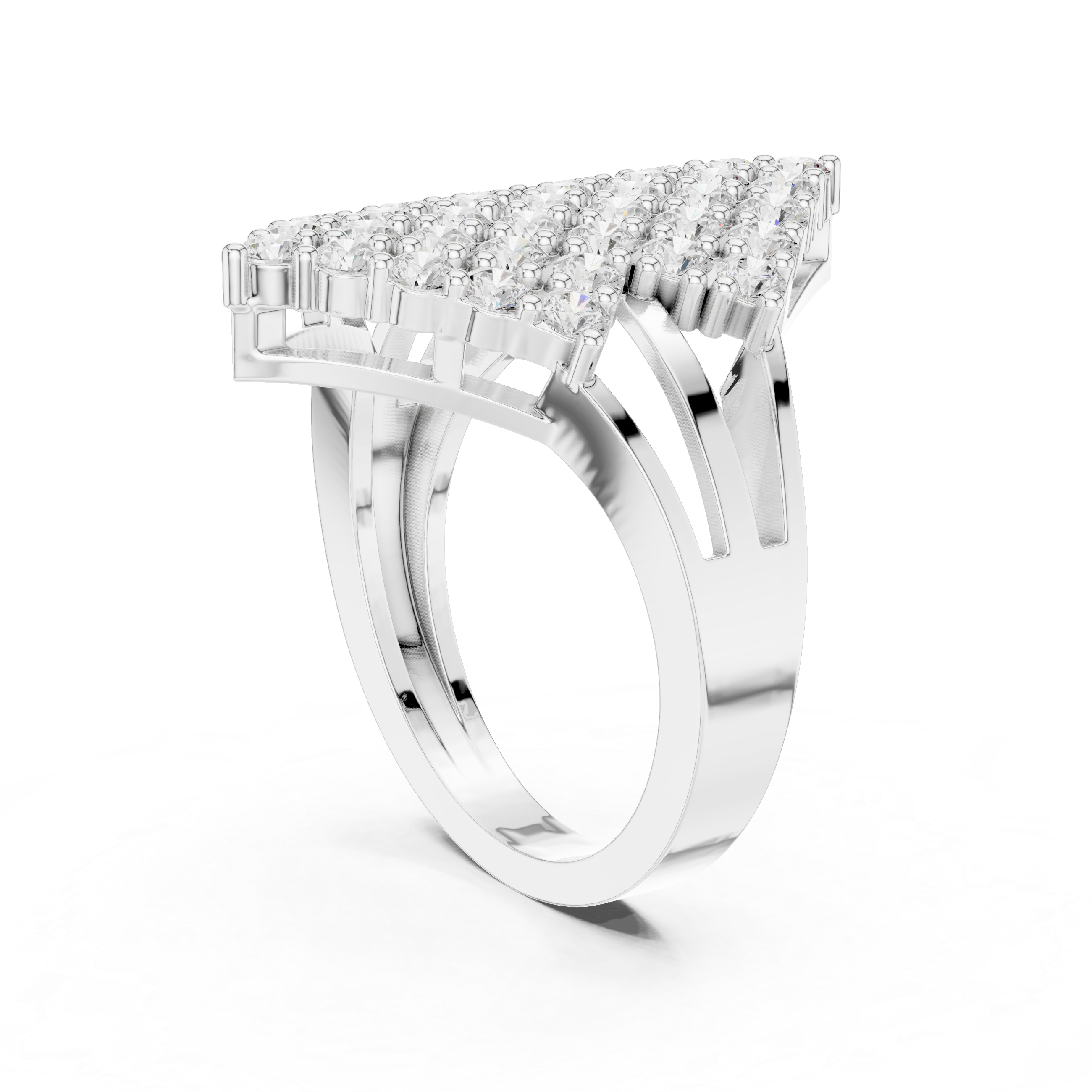 Diamond Cluster Cocktail Statement Ring