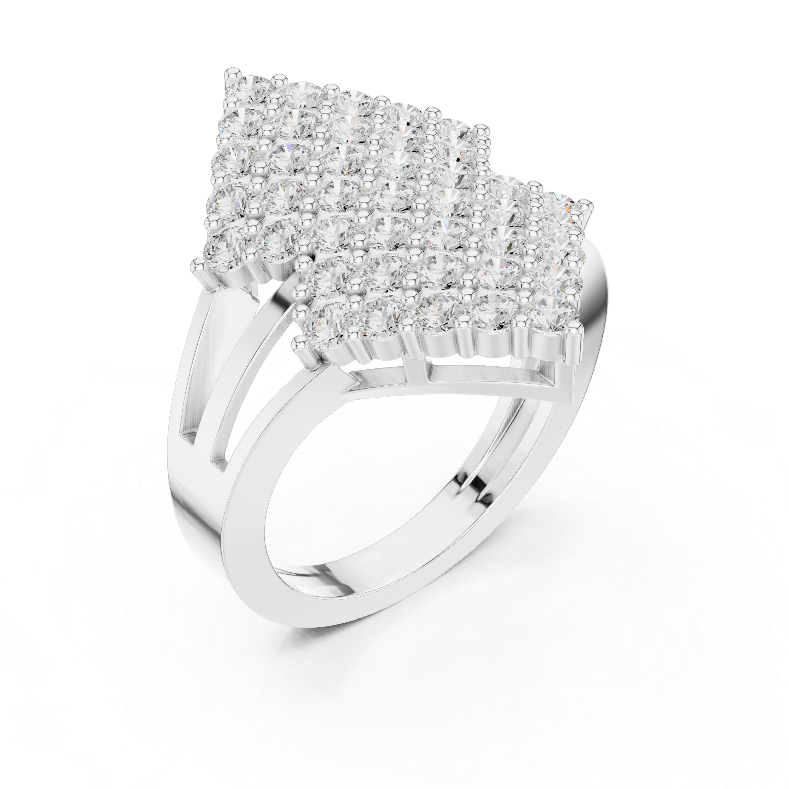 Diamond Cluster Cocktail Statement Ring