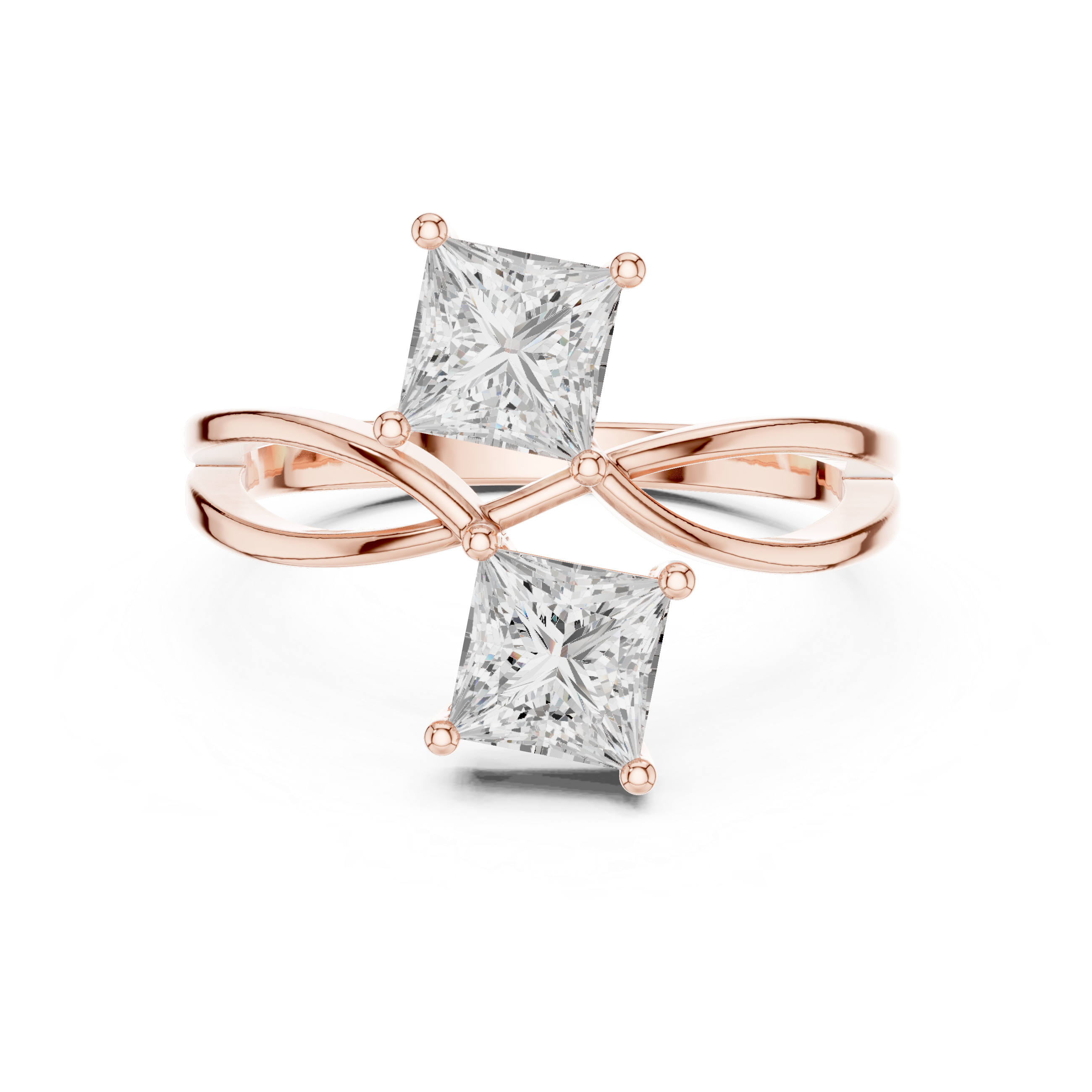 Infinity Princess Cut Engagement Ring