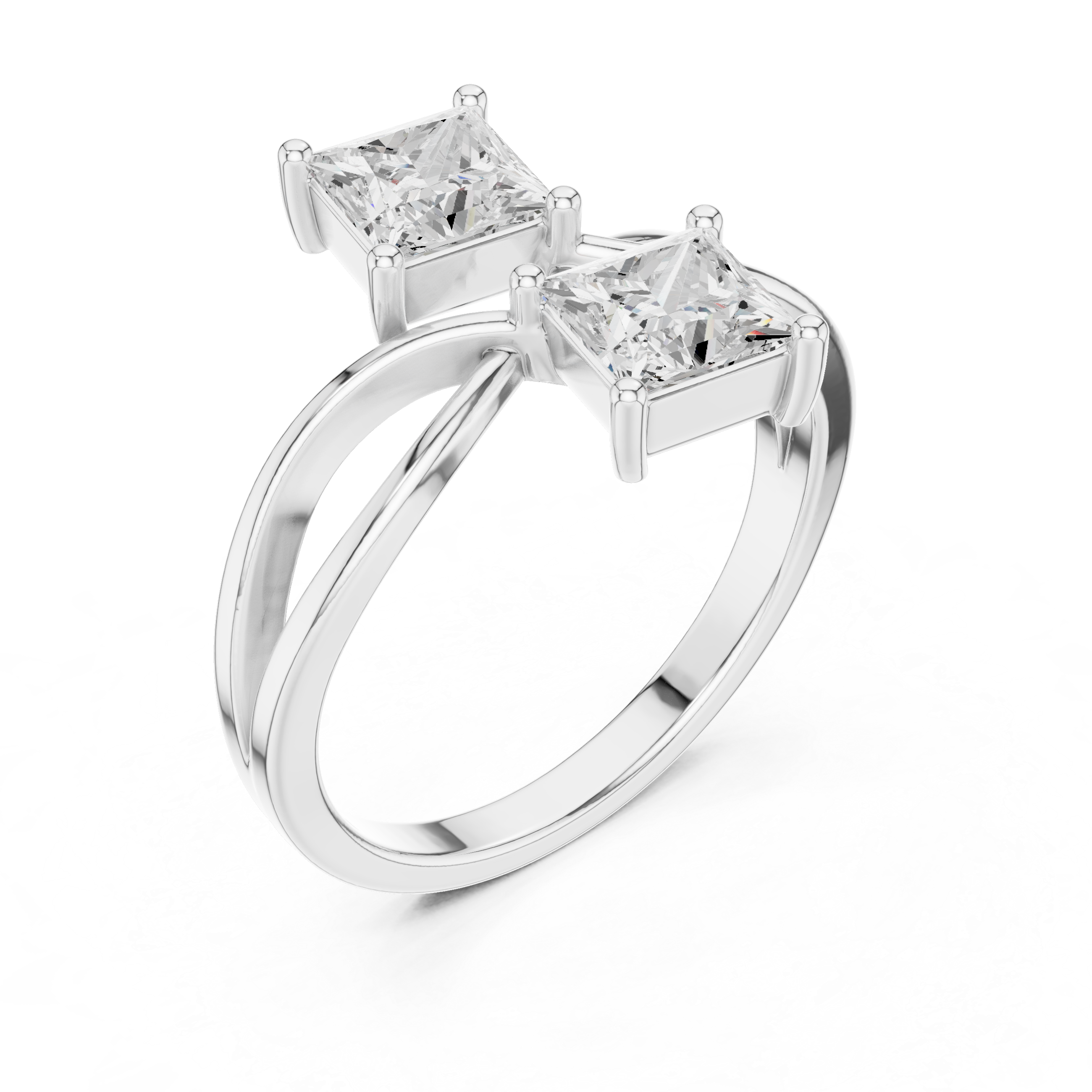 Infinity Princess Cut Engagement Ring