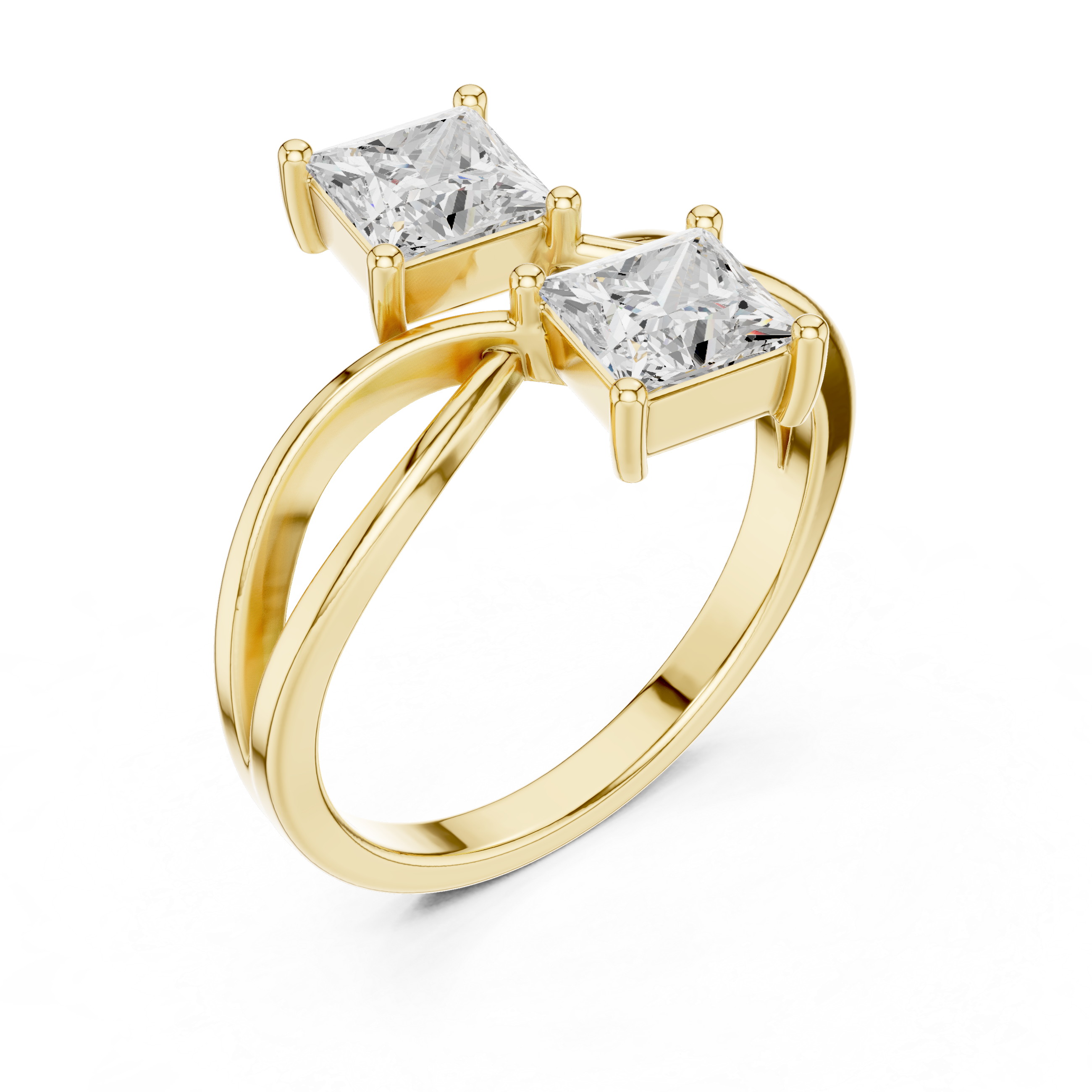 Infinity Princess Cut Engagement Ring