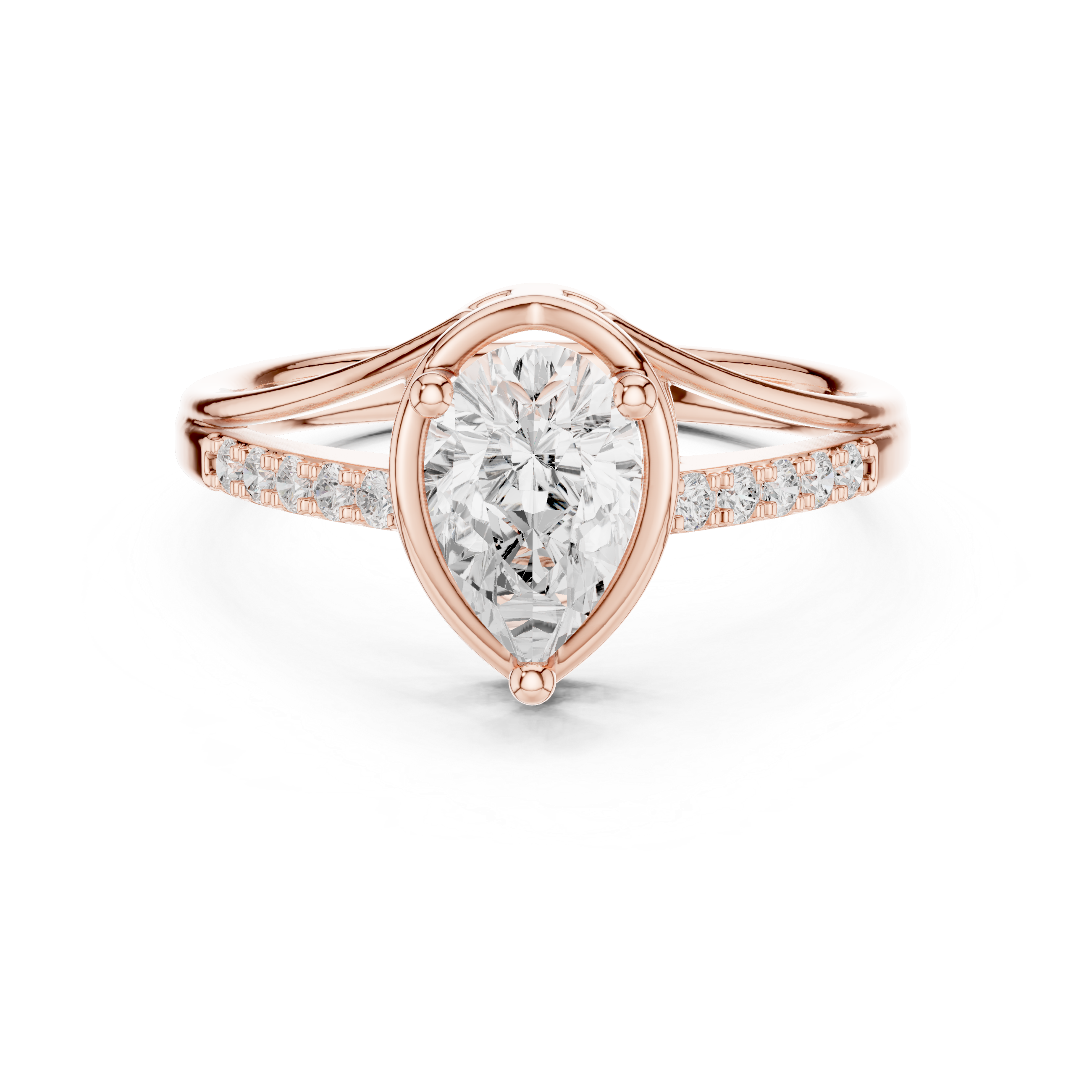 Pear Diamond Halo Engagement Ring