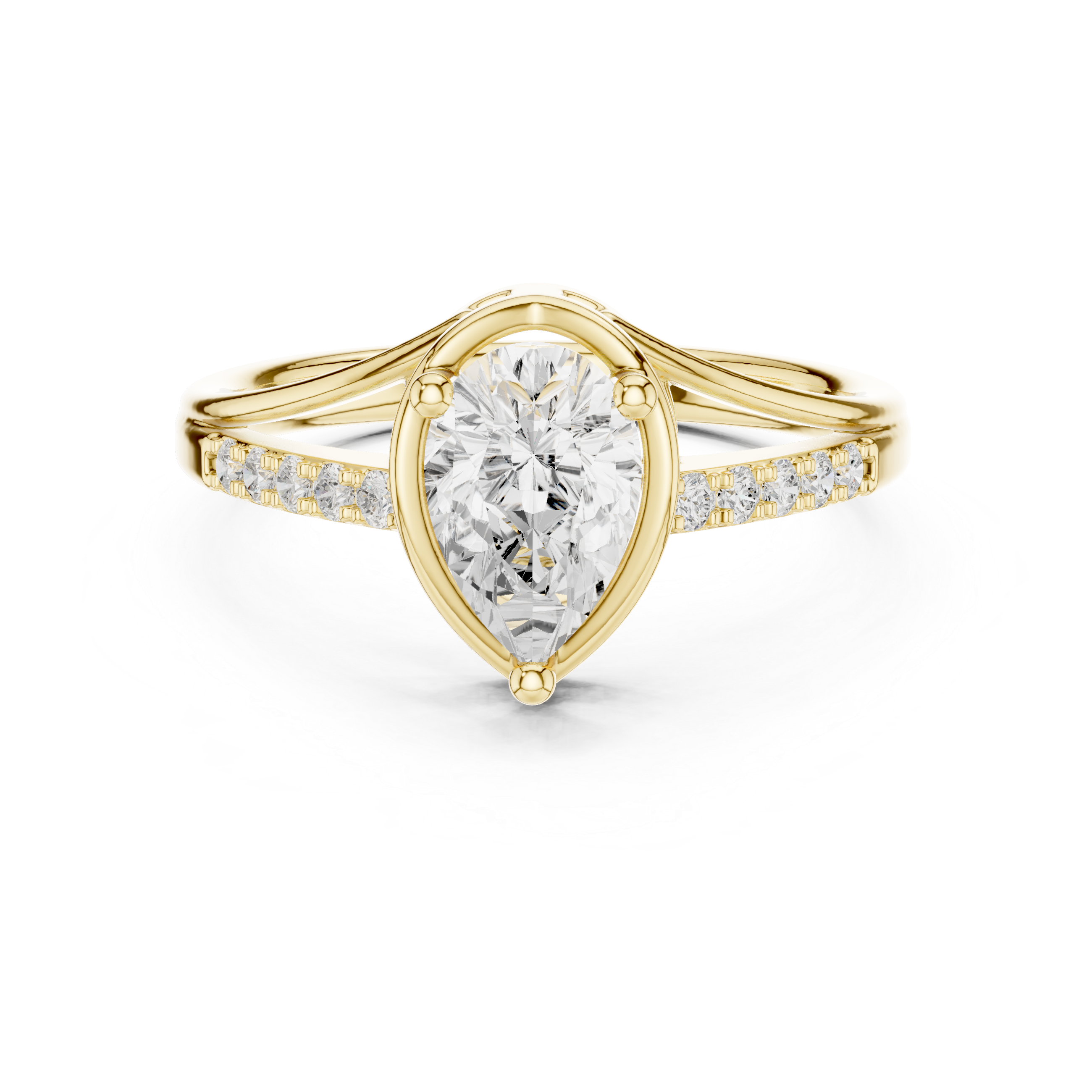 Pear Diamond Halo Engagement Ring