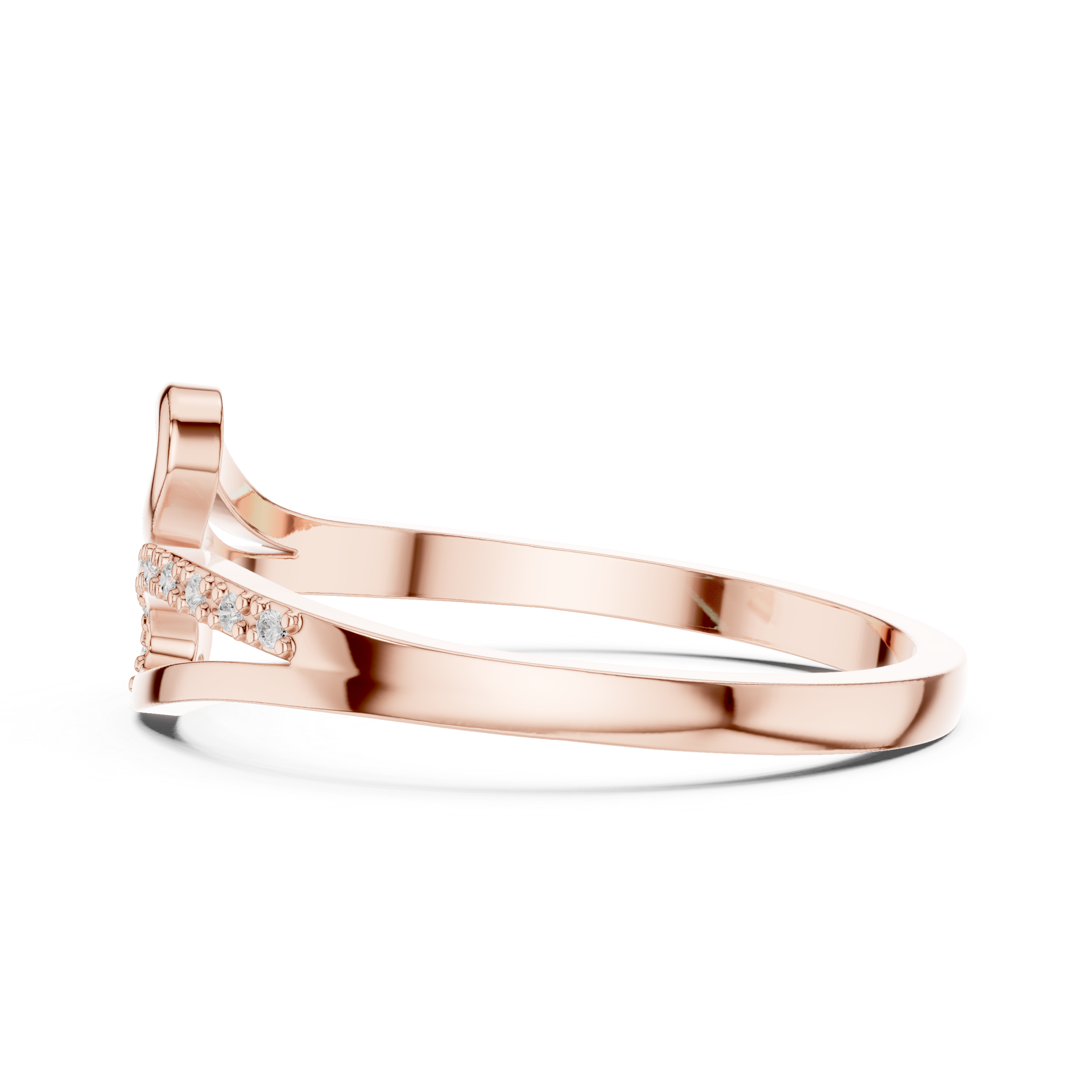 Open Loop Diamond Wave Ring