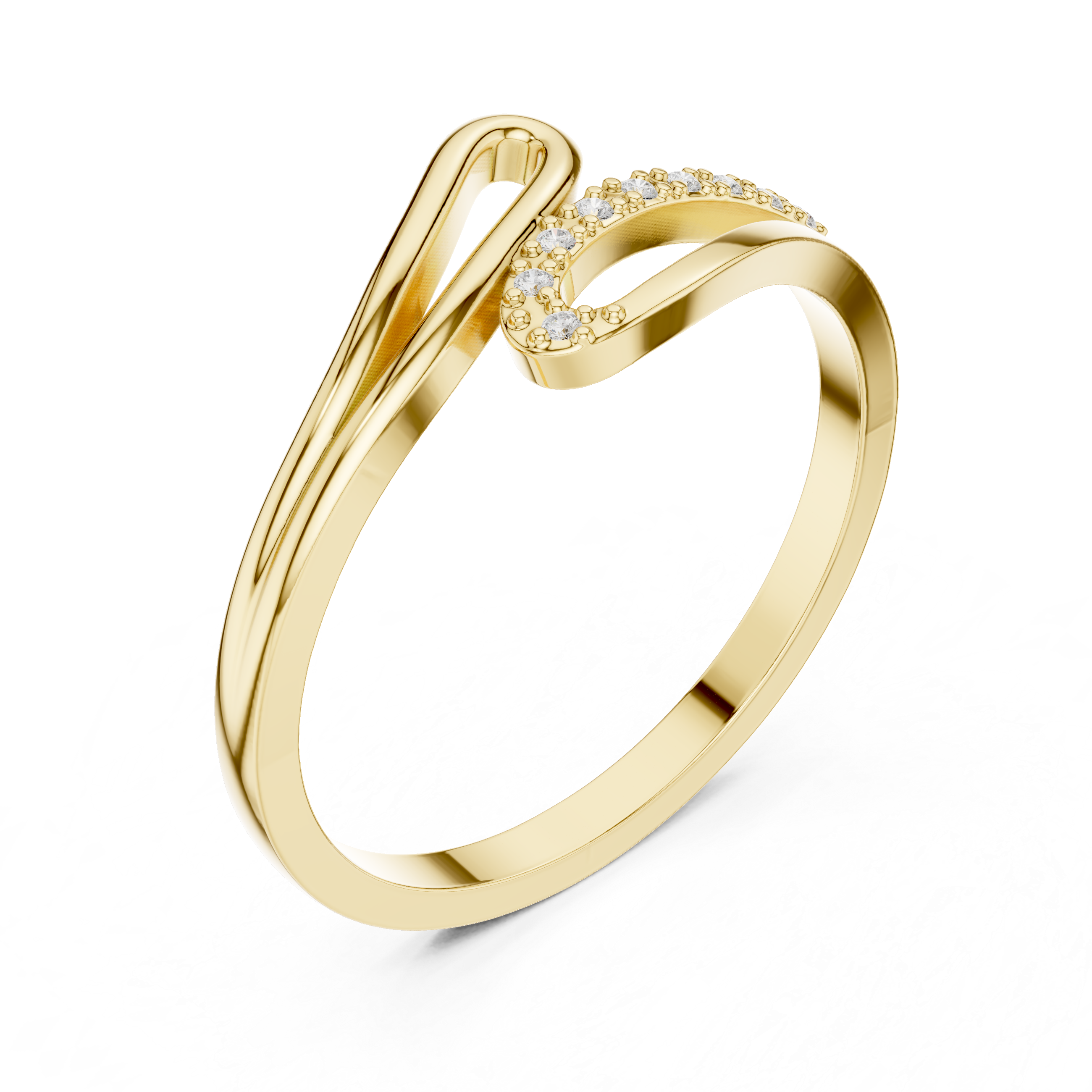Open Loop Diamond Wave Ring