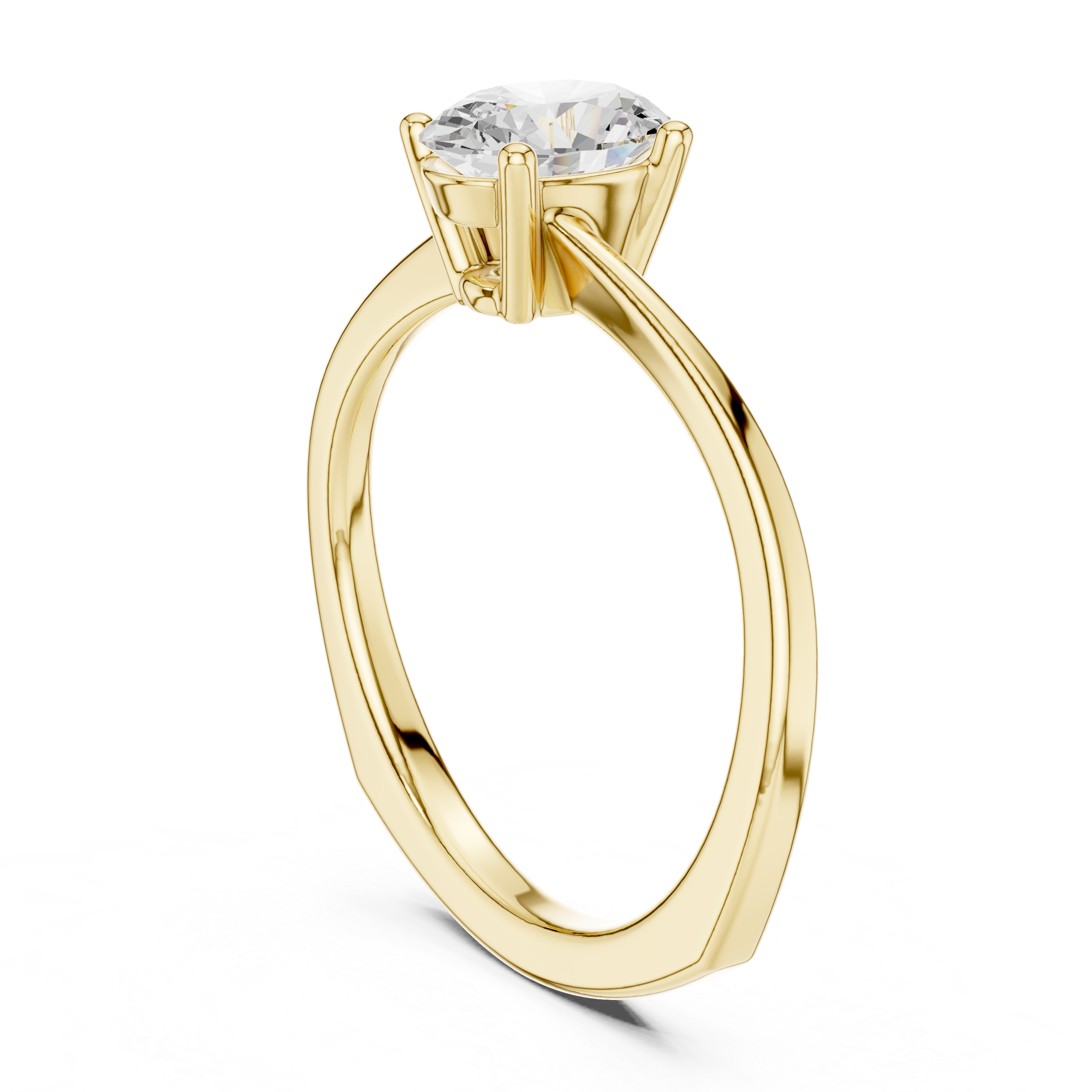 Oval Solitaire Twist Engagement Ring