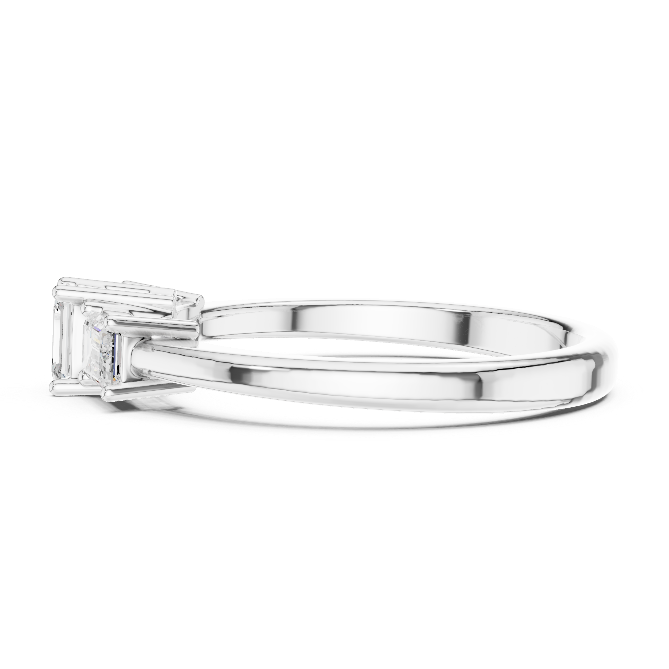 Three Stone Emerald Cut Ring