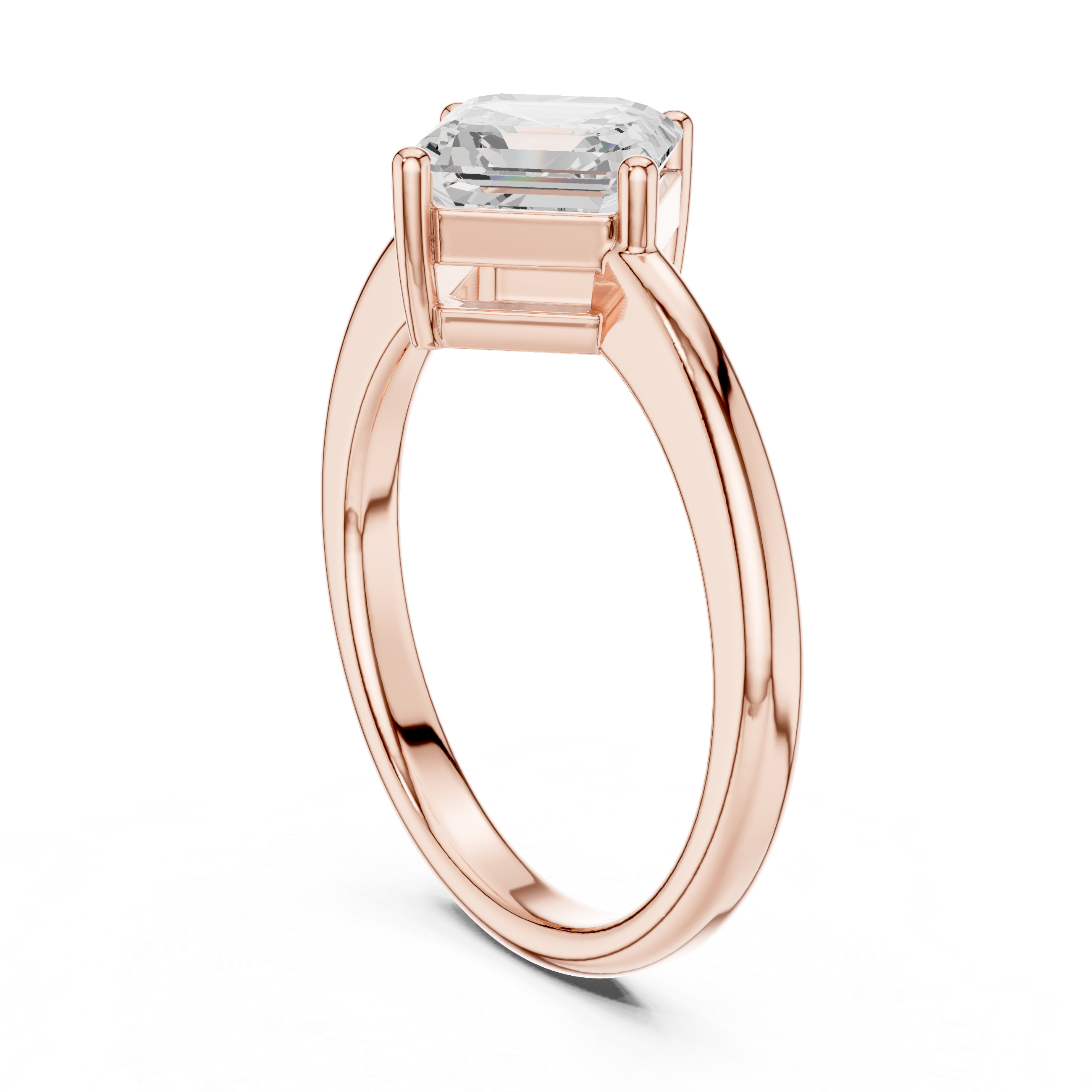 Asscher Cut Solitaire Diamond Ring