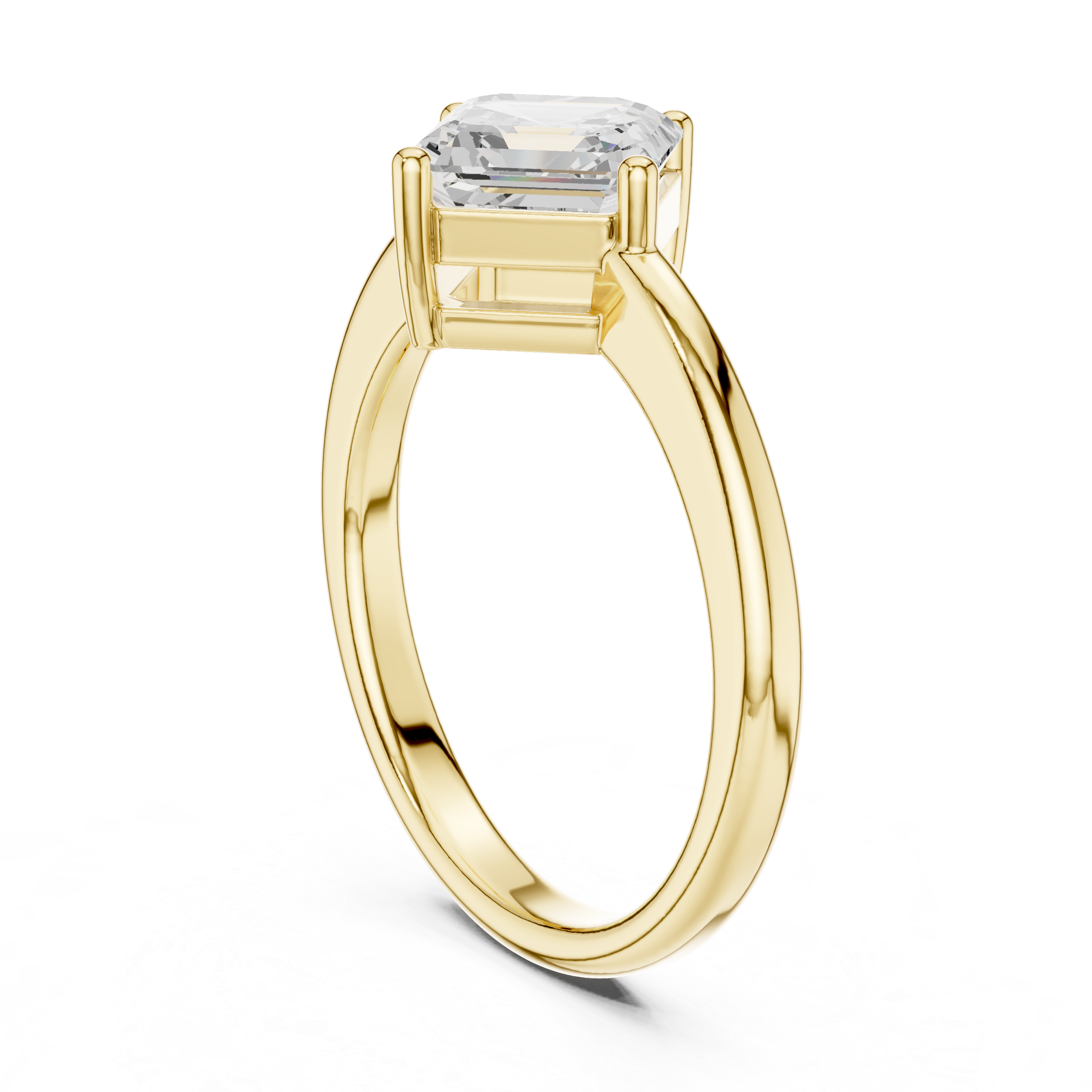 Asscher Cut Solitaire Diamond Ring