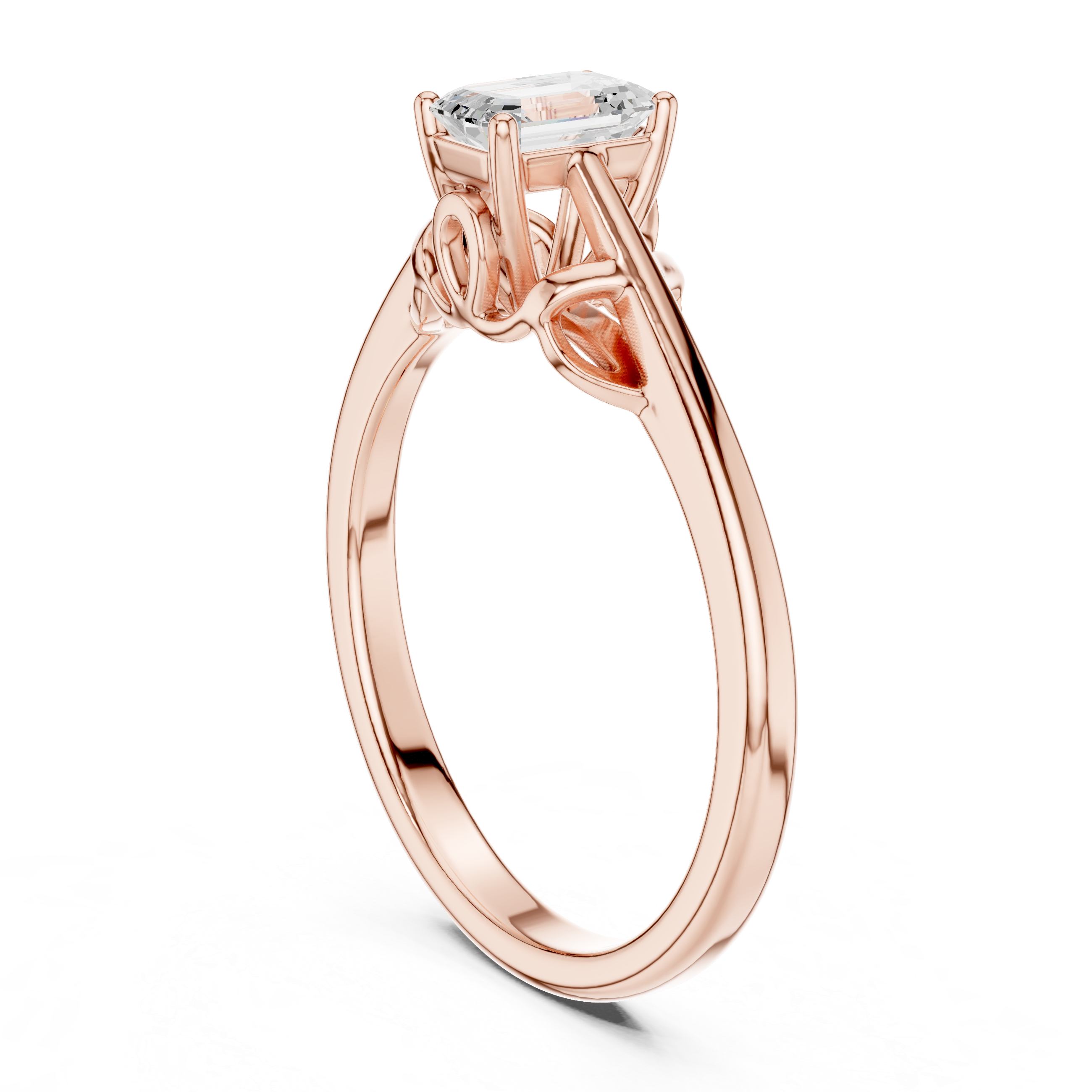 Emerald Cut Solitaire Diamond Ring