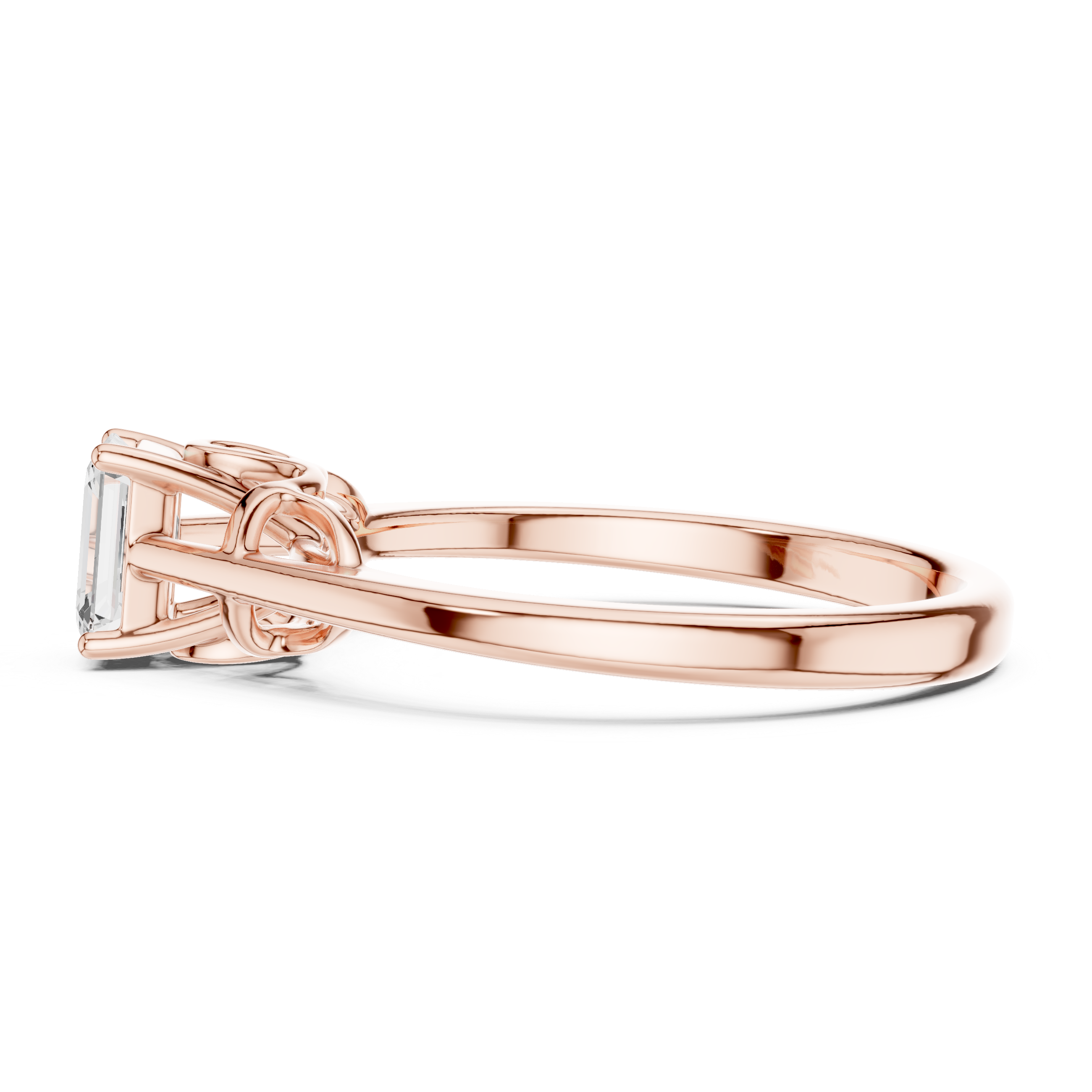 Emerald Cut Solitaire Diamond Ring