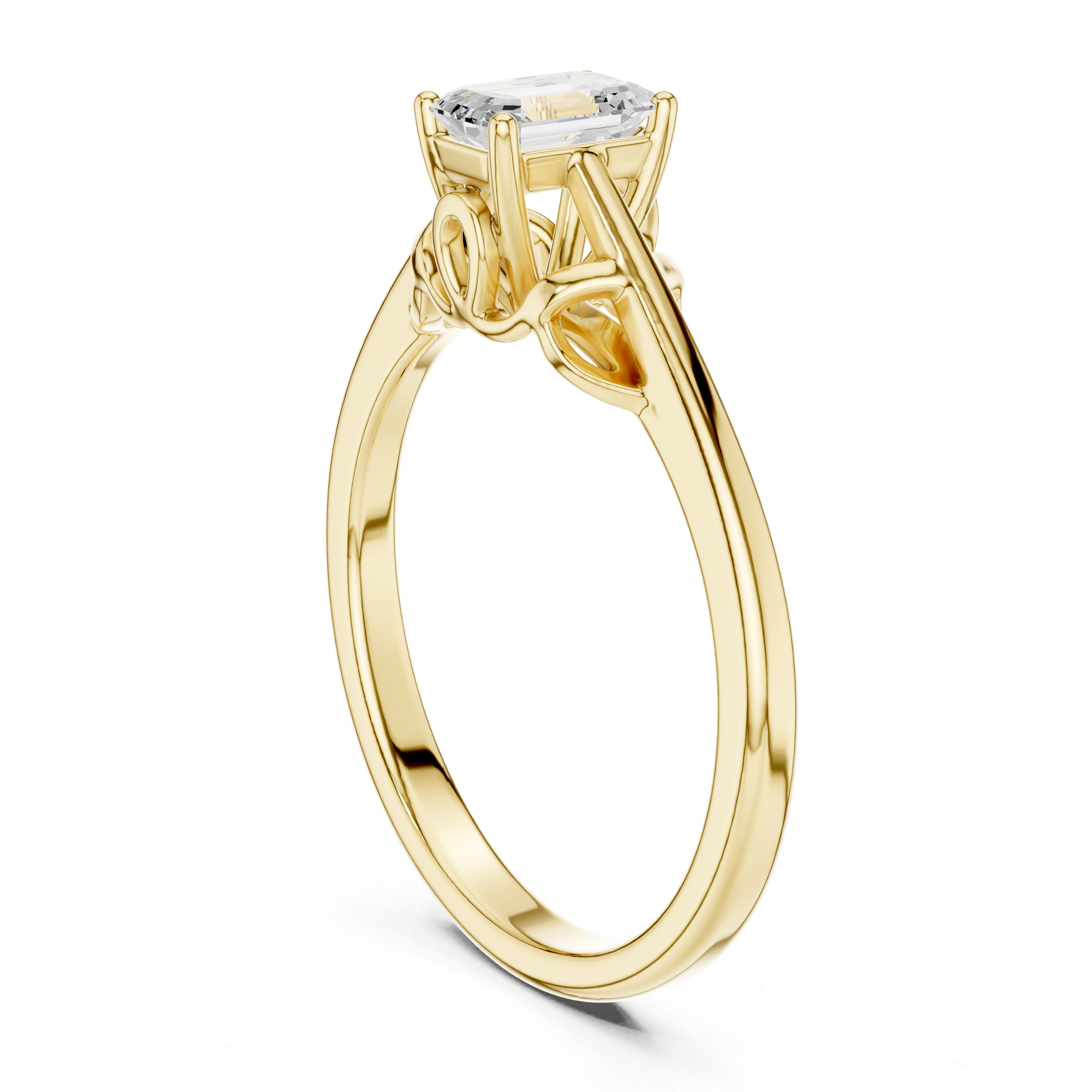 Emerald Cut Solitaire Diamond Ring