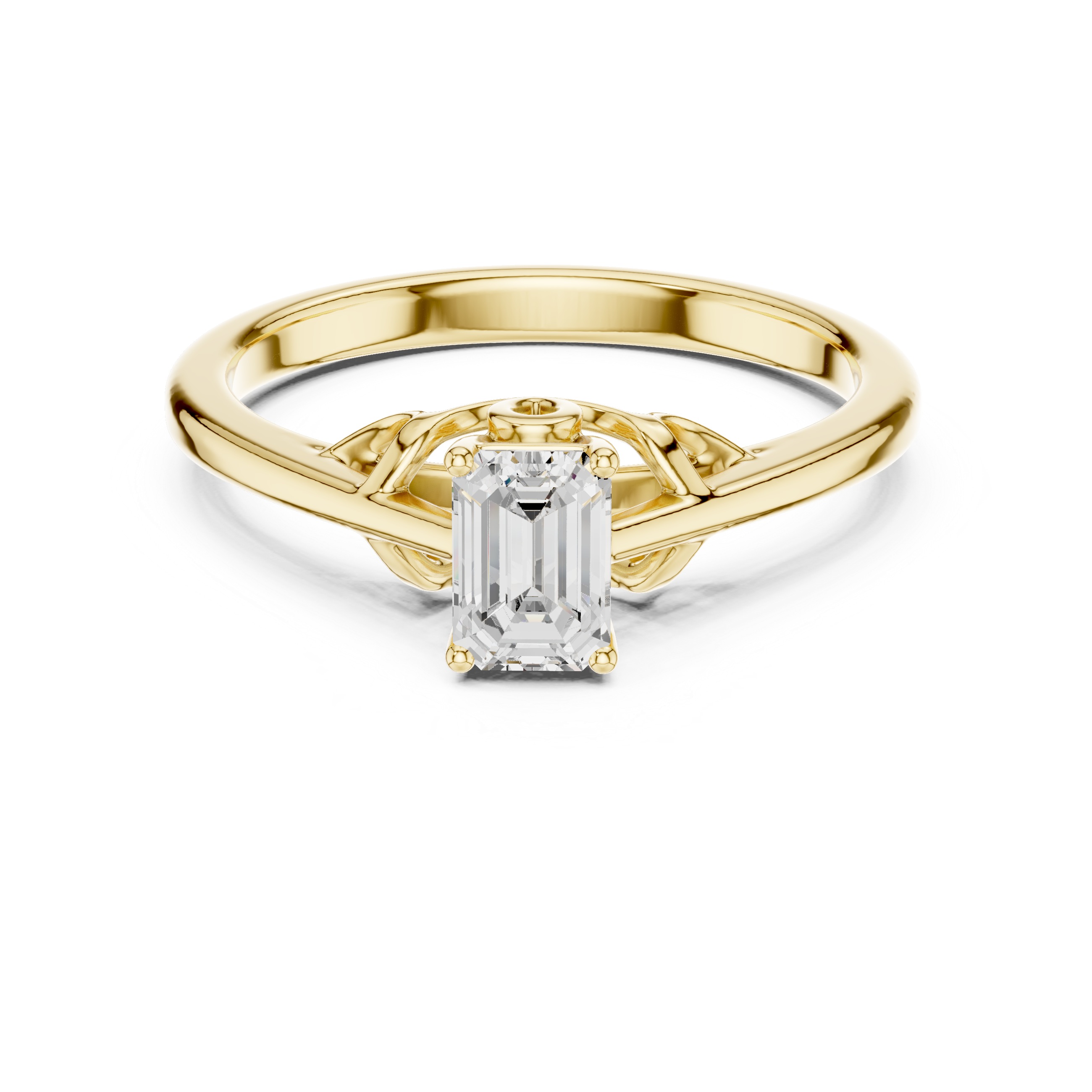 Emerald Cut Solitaire Diamond Ring