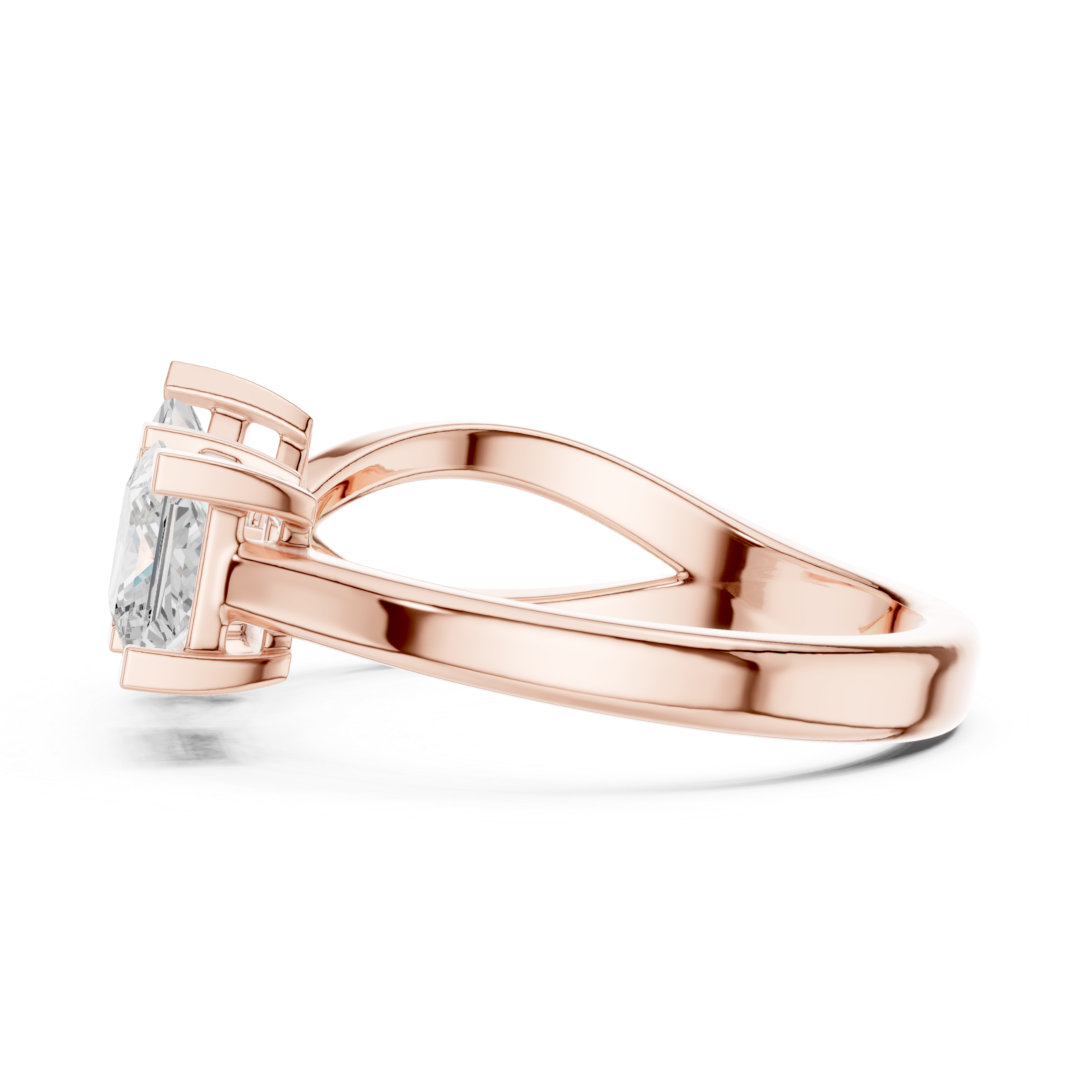 Two Stone Princess Diamond Bypass Ring