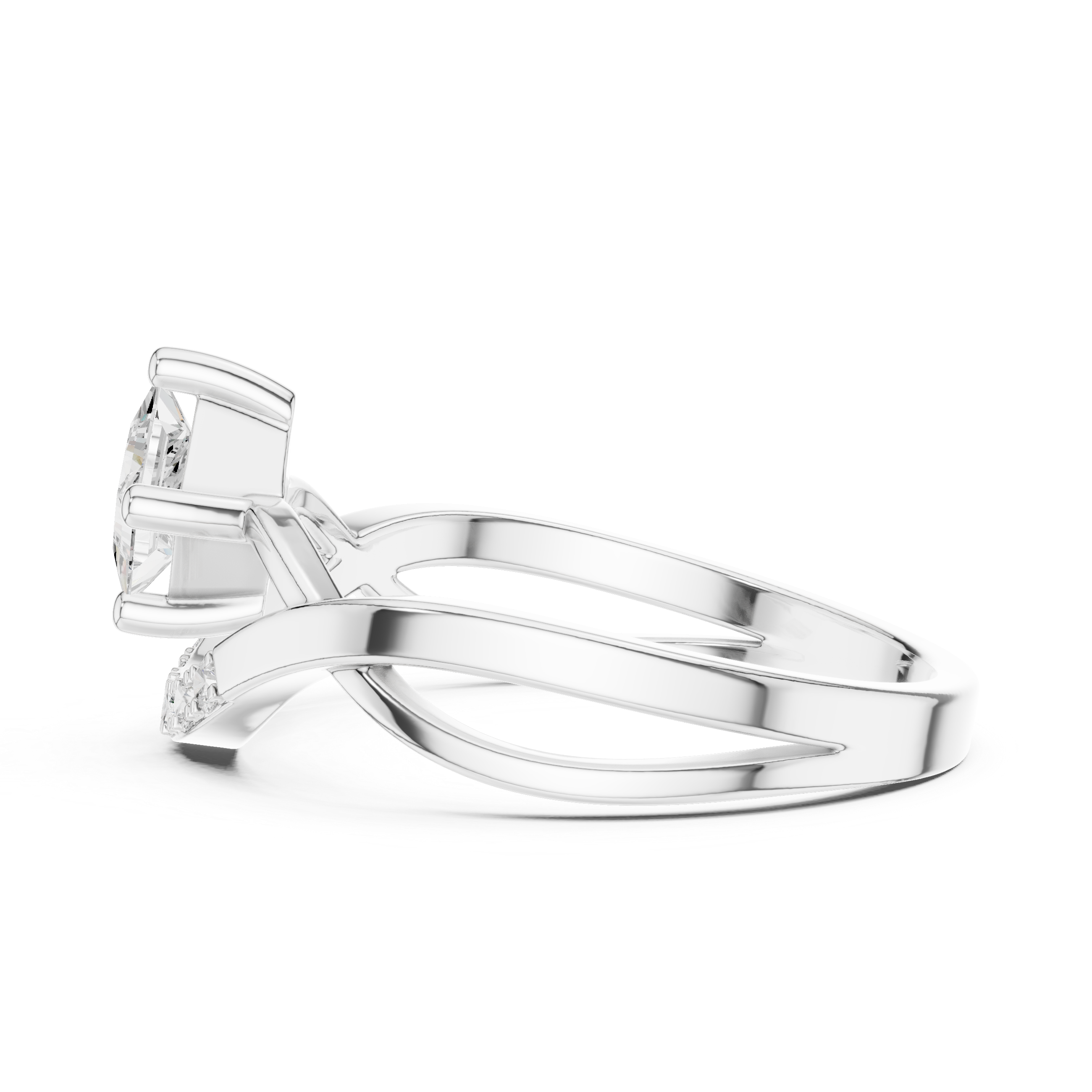 Princess Diamond Bypass Engagement Ring