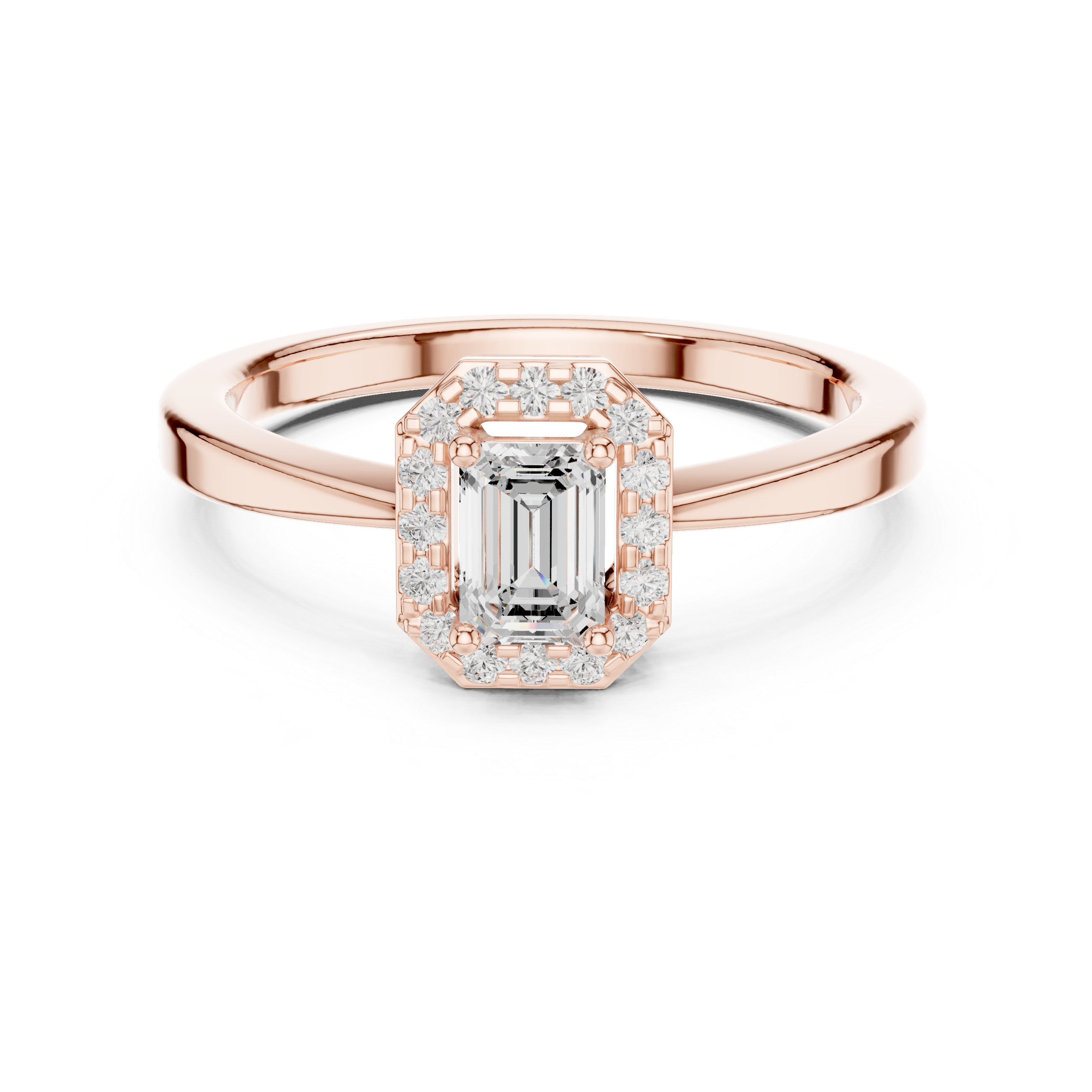 Emerald Halo Diamond Engagement Ring