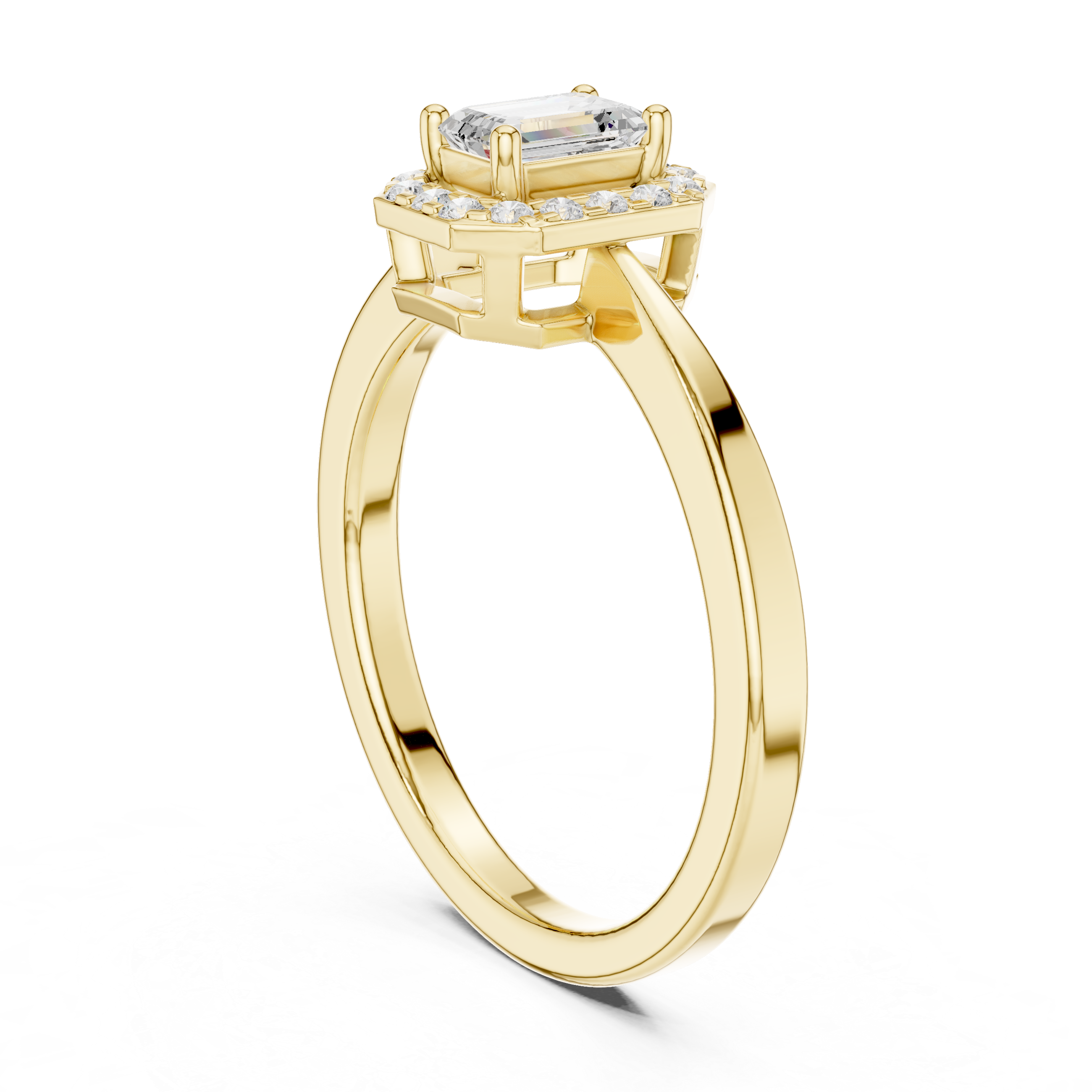 Emerald Halo Diamond Engagement Ring