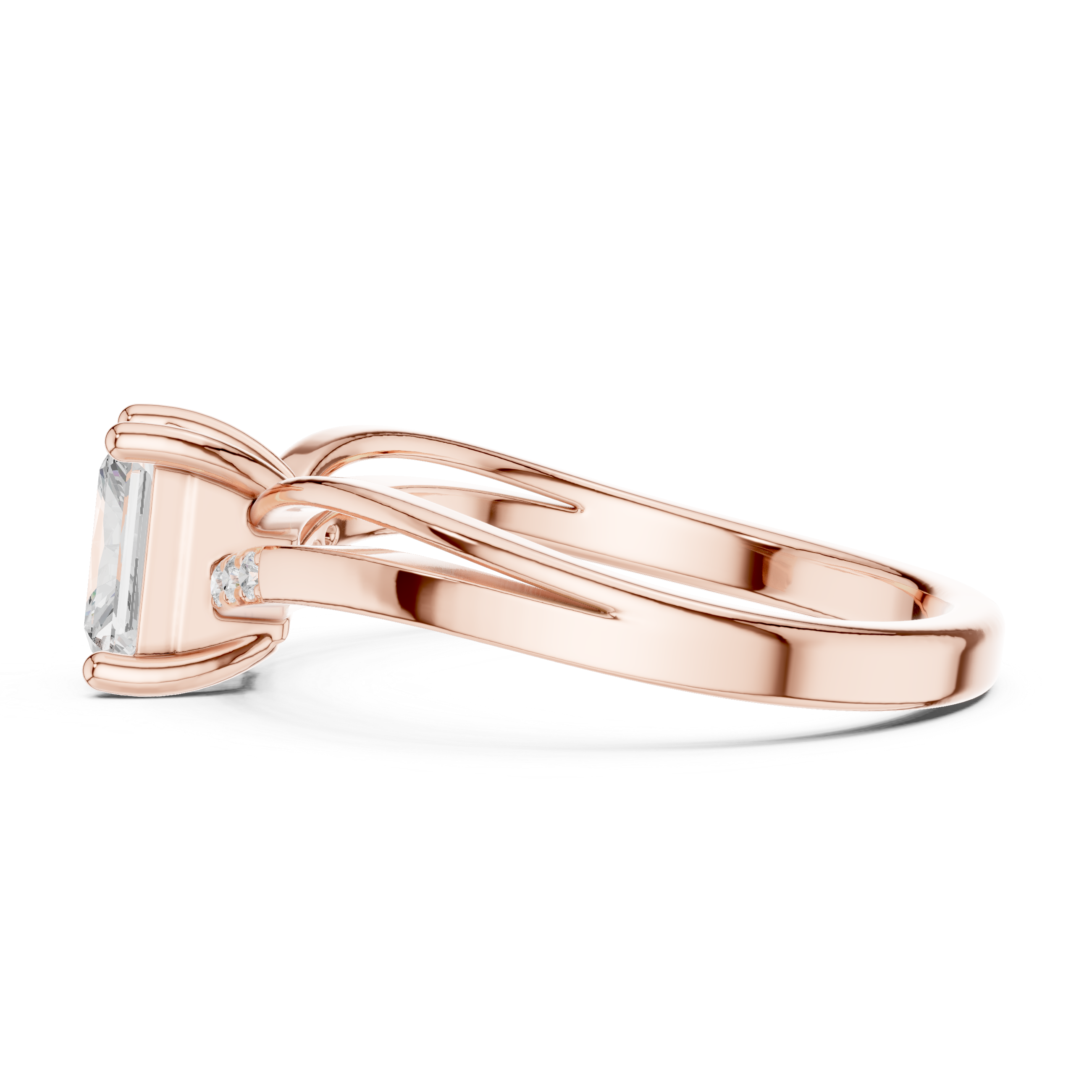 Radiant Diamond Split Shank Engagement Ring