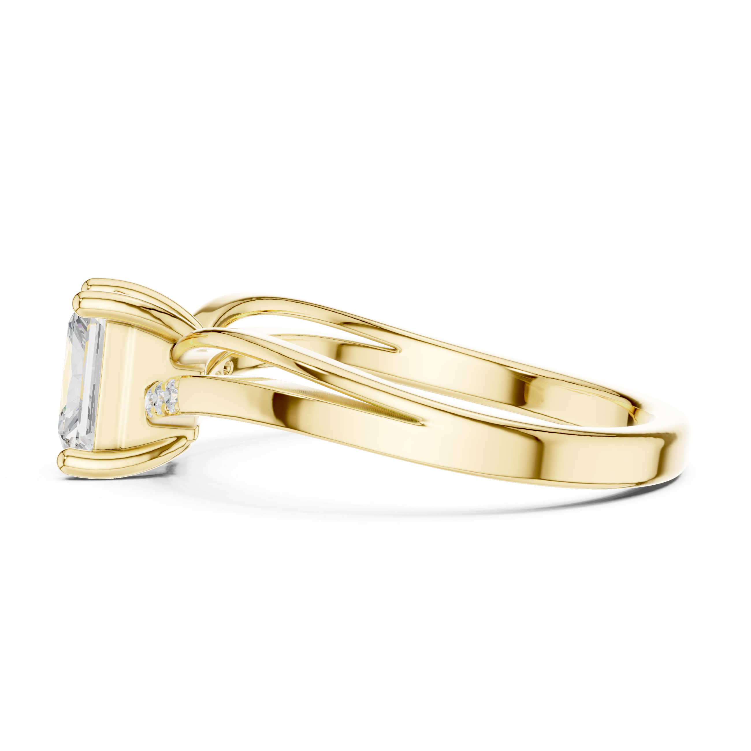 Radiant Diamond Split Shank Engagement Ring